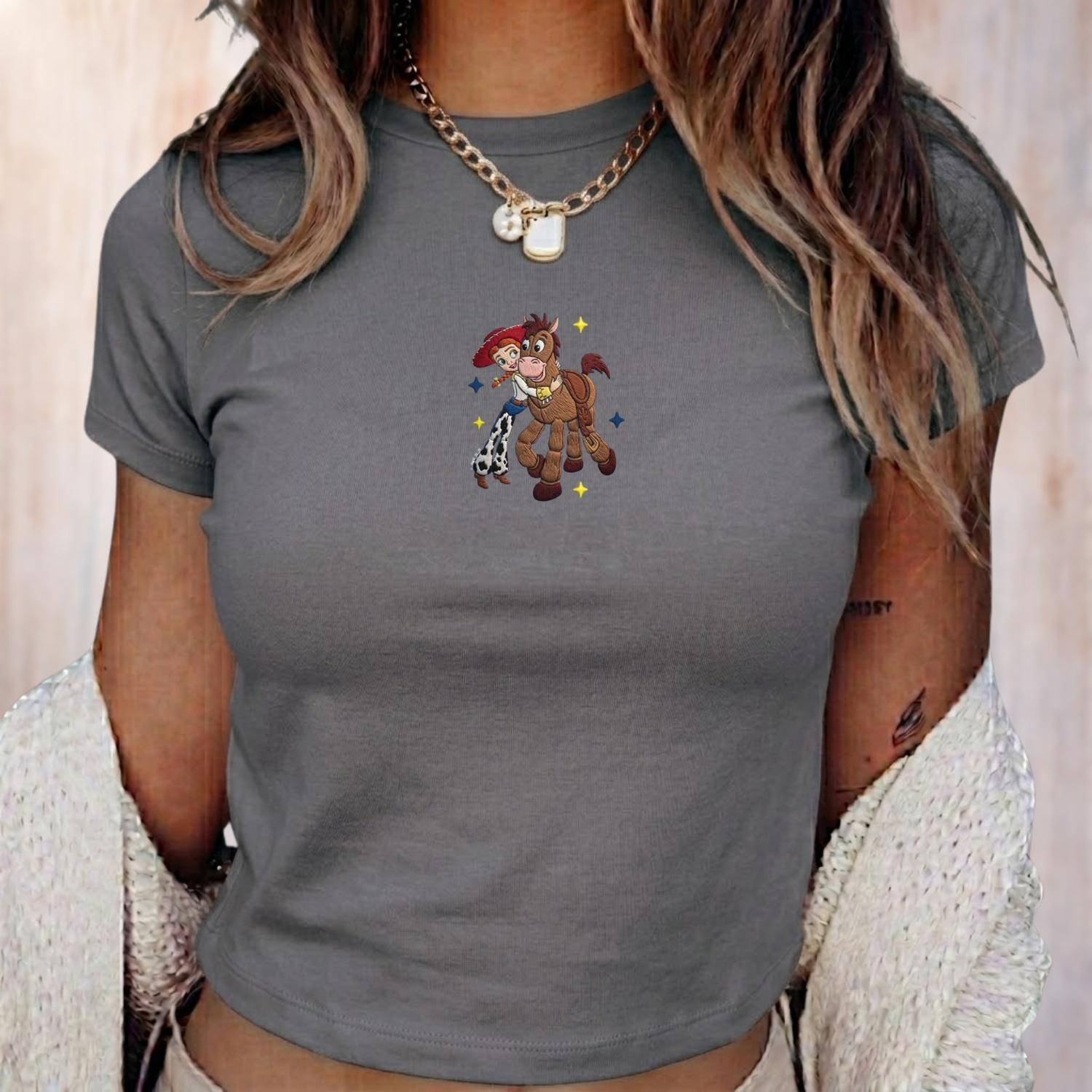 Embroidered Jessie and Bullseye Disney Toy Story Baby Tee – Women Top and Disneyworld Disneyland Family Shirt - photo 3