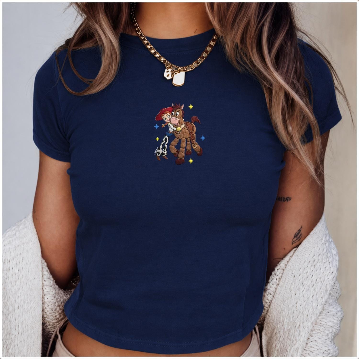 Embroidered Jessie and Bullseye Disney Toy Story Baby Tee – Women Top and Disneyworld Disneyland Family Shirt - photo 6