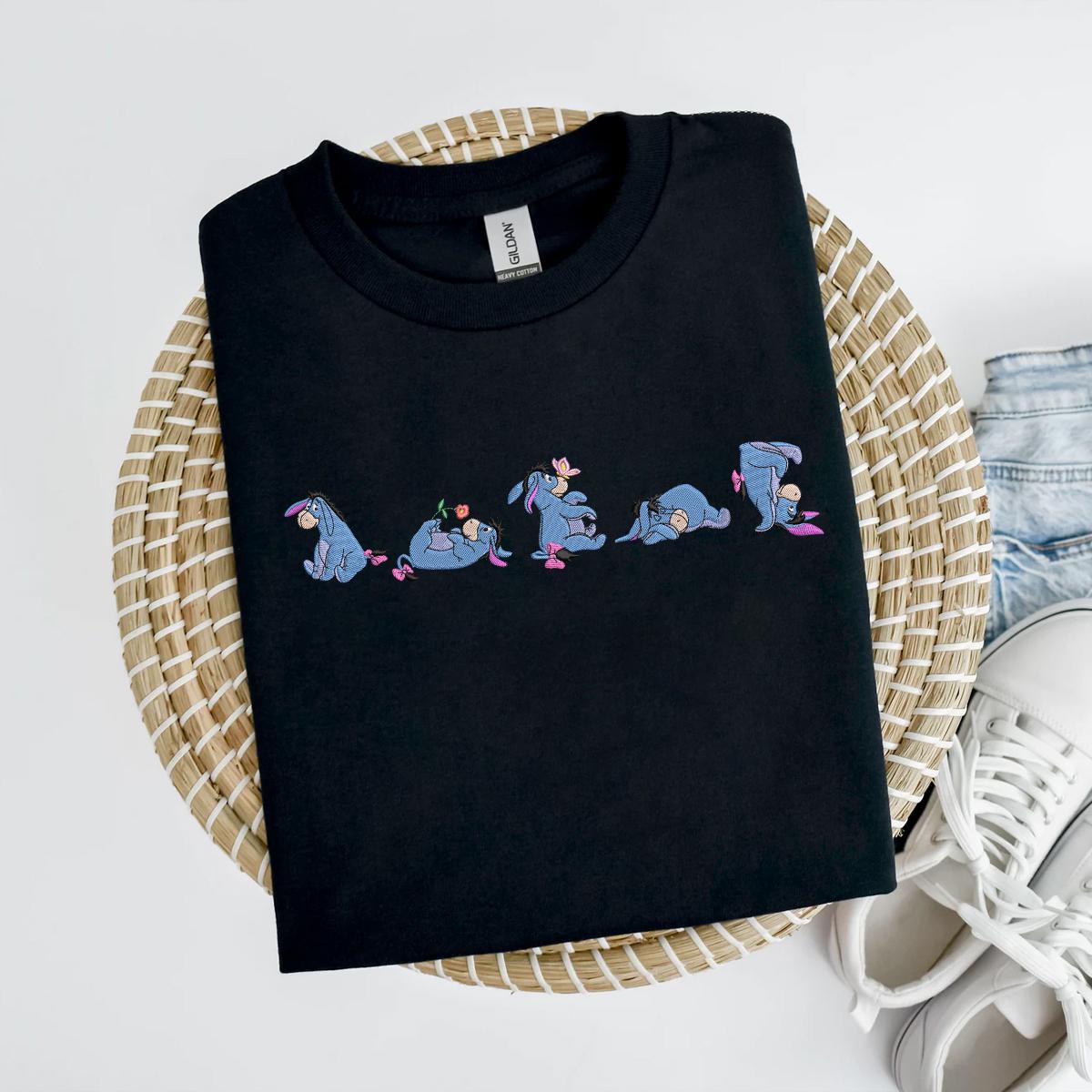 Embroidered Eeyore Sad Donkey Sweatshirt – Vintage Retro Disney T-Shirt and Cartoon Fan Baby Tee for Casual Wear - photo 2