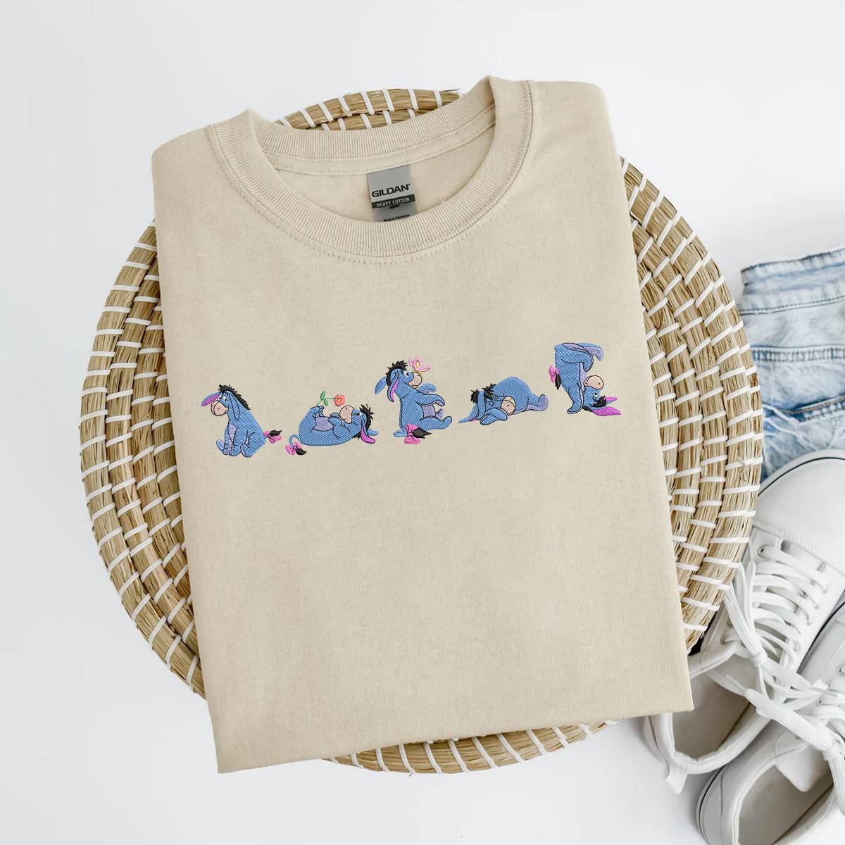 Embroidered Eeyore Sad Donkey Sweatshirt – Vintage Retro Disney T-Shirt and Cartoon Fan Baby Tee for Casual Wear - photo 5