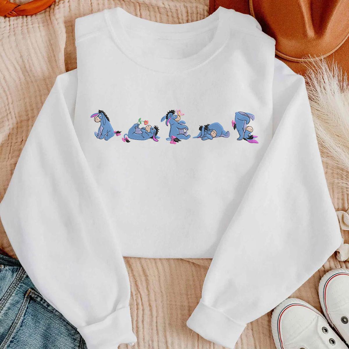 Embroidered Eeyore Sad Donkey Sweatshirt – Vintage Retro Disney T-Shirt and Cartoon Fan Baby Tee for Casual Wear - photo 8