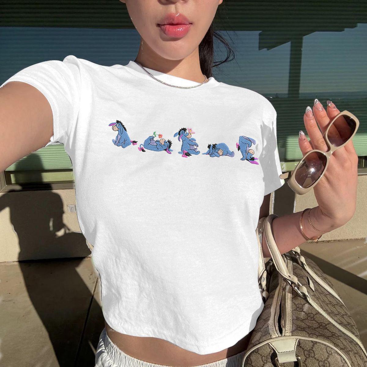 Embroidered Eeyore Sad Donkey Sweatshirt – Vintage Retro Disney T-Shirt and Cartoon Fan Baby Tee for Casual Wear - photo 10