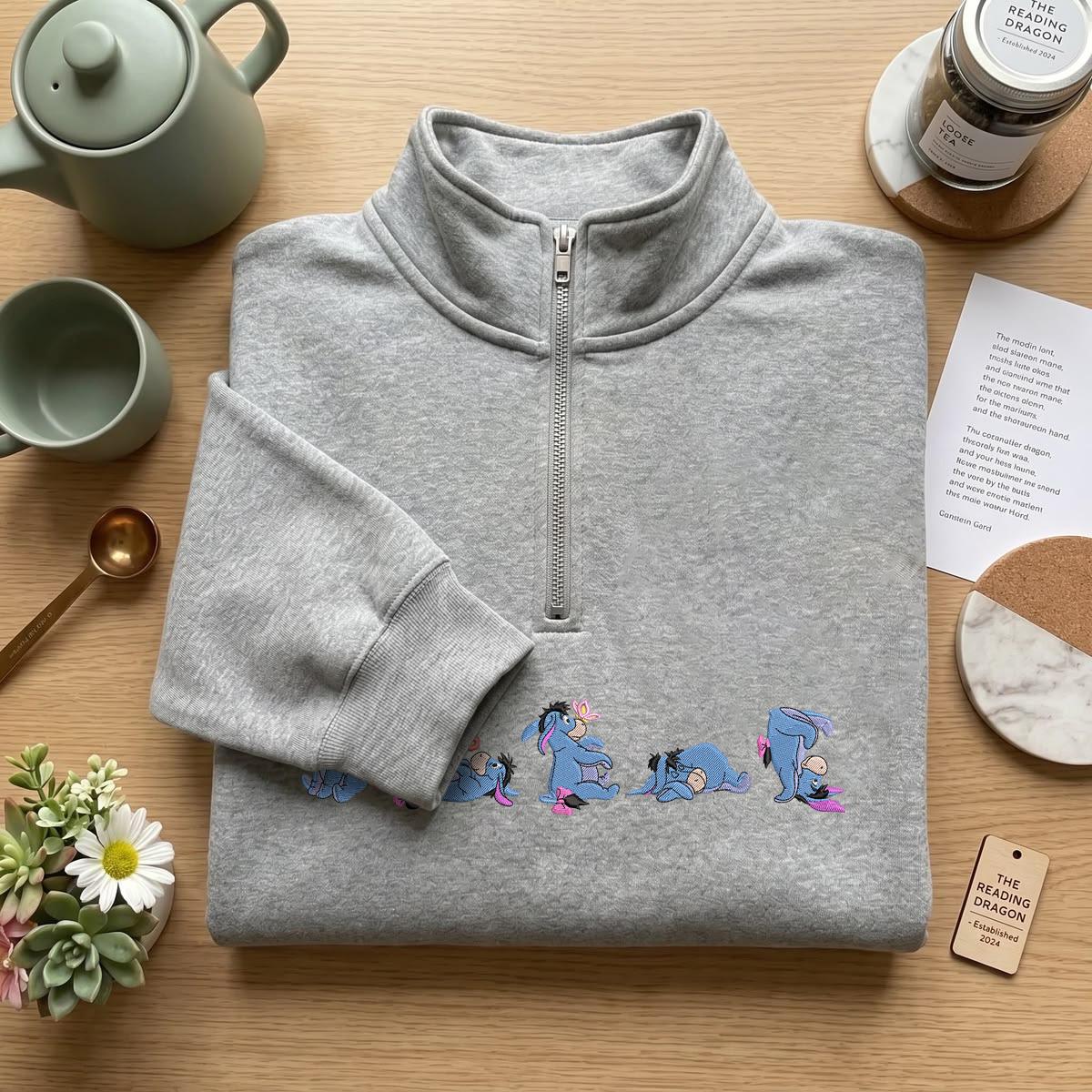 Embroidered Eeyore Sad Donkey Sweatshirt – Vintage Retro Disney T-Shirt and Cartoon Fan Baby Tee for Casual Wear - photo 11