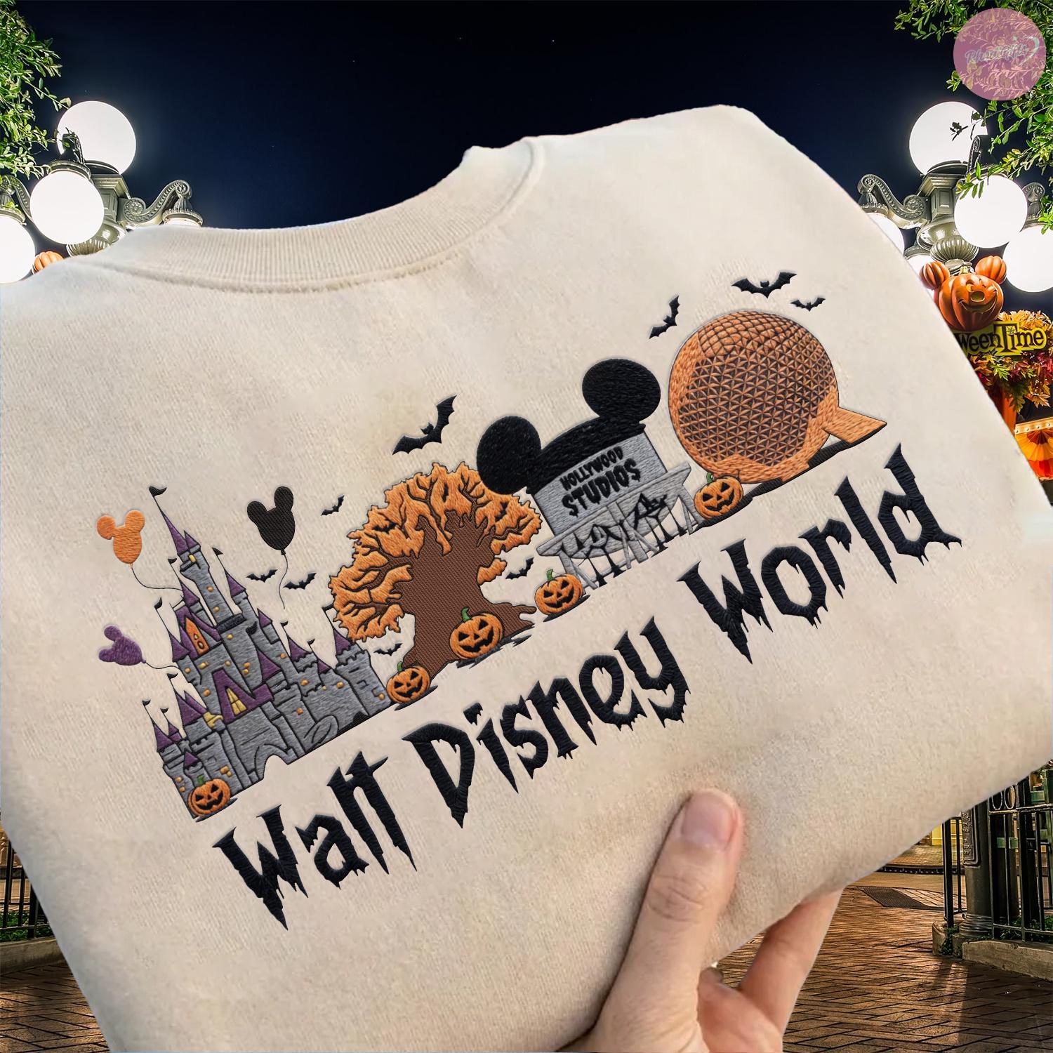 Embroidered Walt Disney World Halloween T-Shirt Hoodie Sweatshirt – WDW Magic Kingdom Trip and Matching Tee
