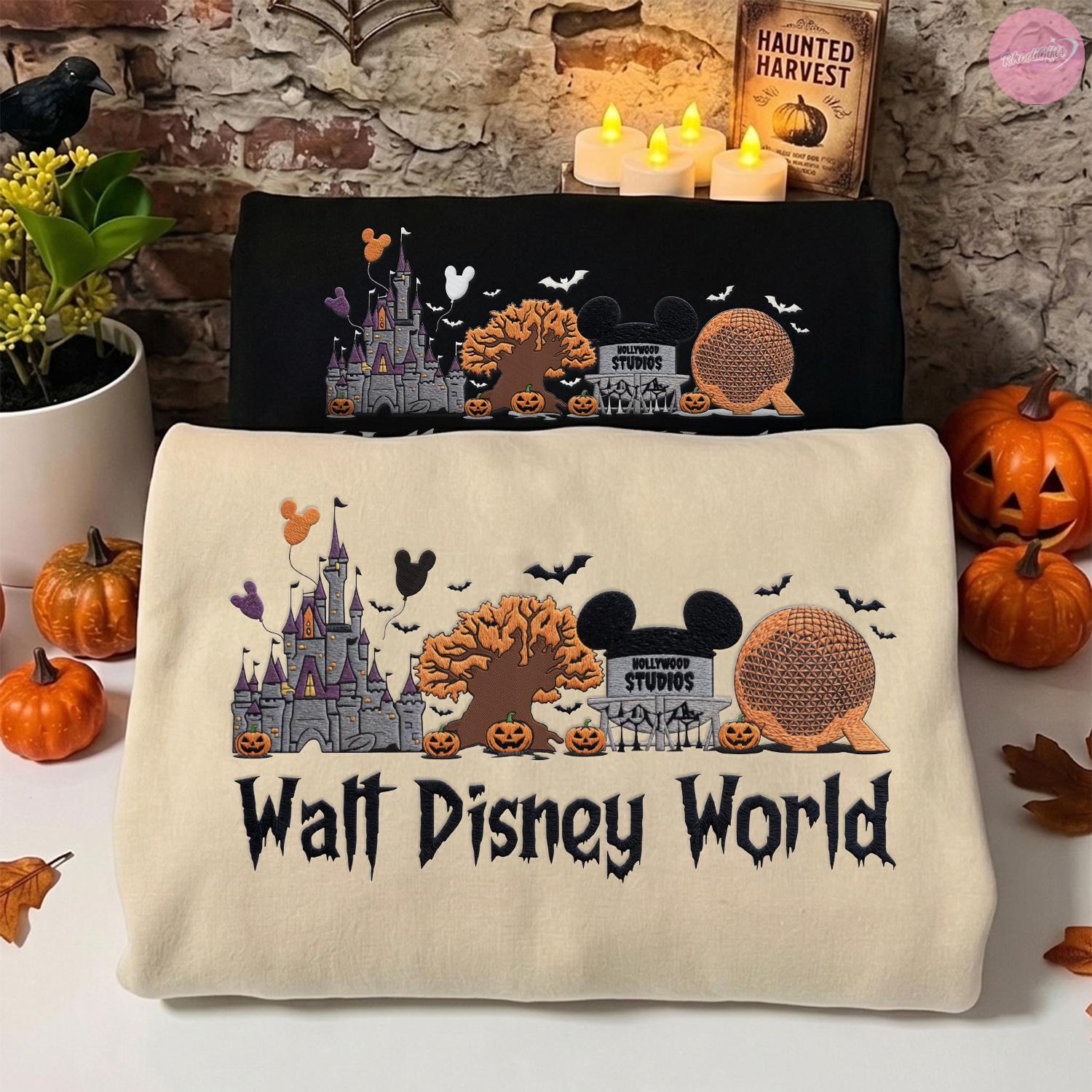 Embroidered Walt Disney World Halloween T-Shirt Hoodie Sweatshirt – WDW Magic Kingdom Trip and Matching Tee - photo 2