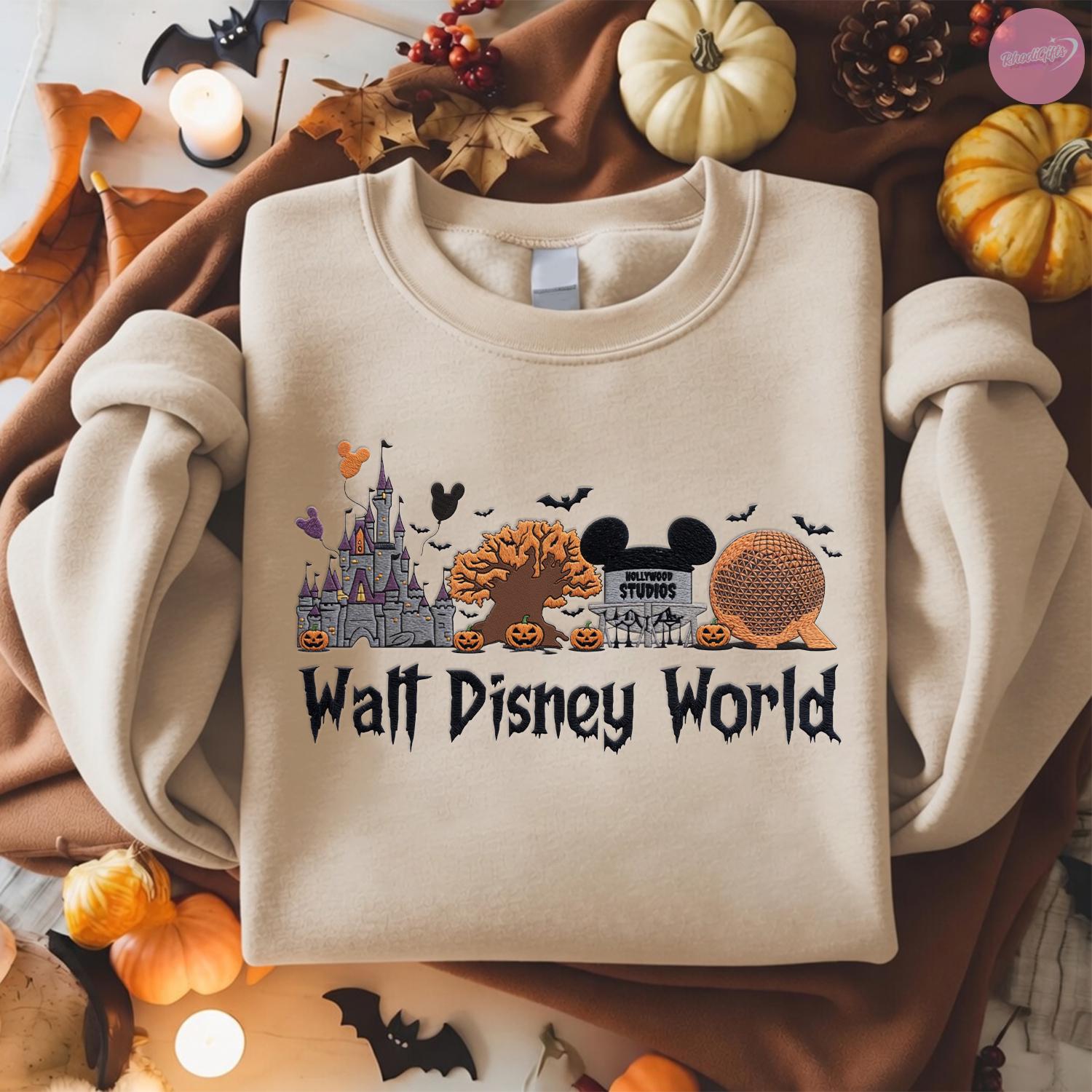 Embroidered Walt Disney World Halloween T-Shirt Hoodie Sweatshirt – WDW Magic Kingdom Trip and Matching Tee - photo 3