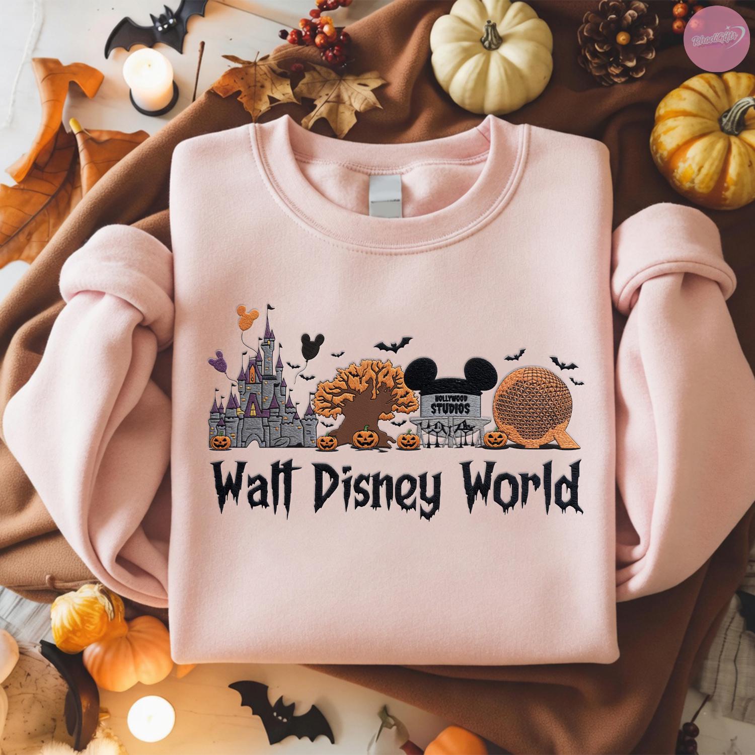 Embroidered Walt Disney World Halloween T-Shirt Hoodie Sweatshirt – WDW Magic Kingdom Trip and Matching Tee - photo 4
