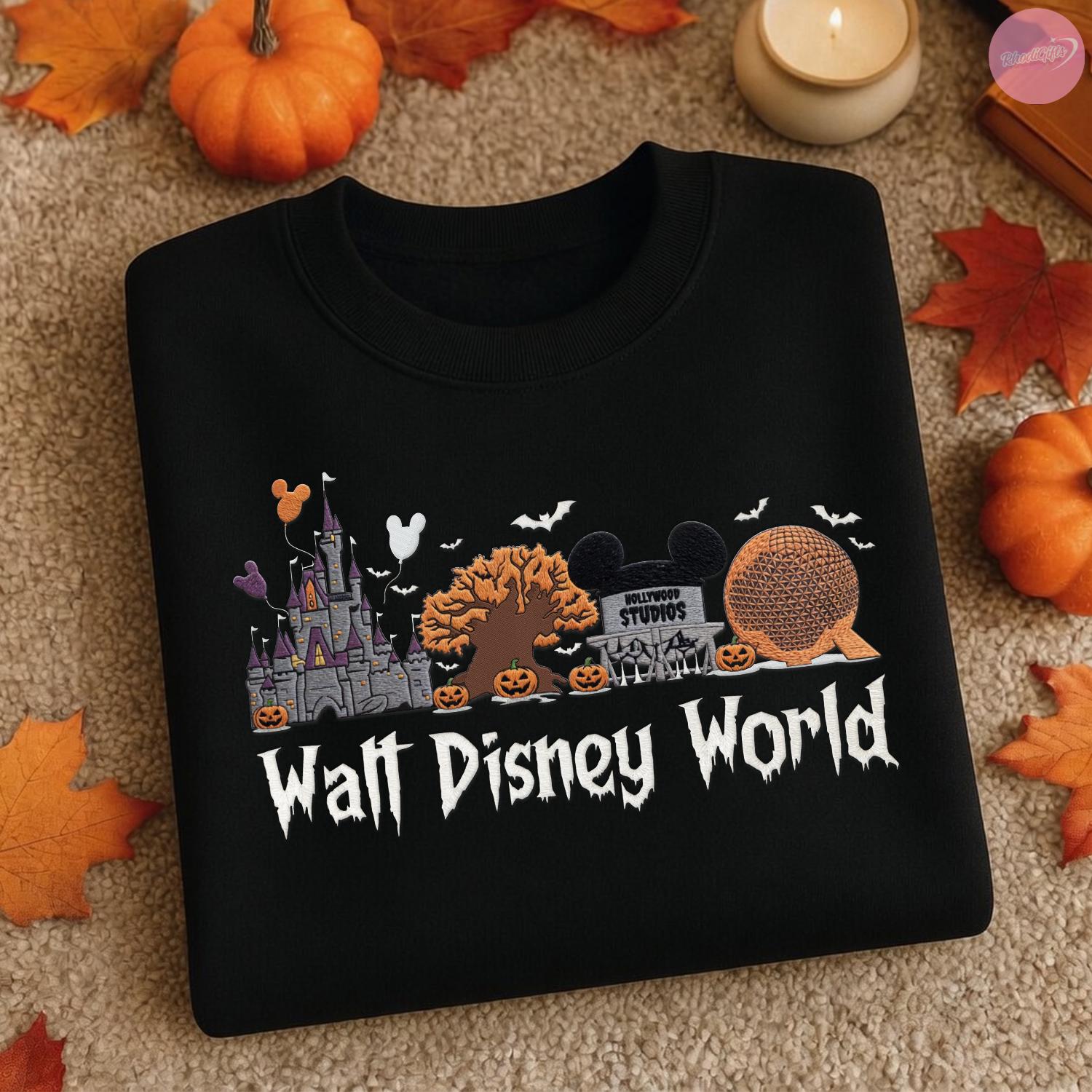 Embroidered Walt Disney World Halloween T-Shirt Hoodie Sweatshirt – WDW Magic Kingdom Trip and Matching Tee - photo 5
