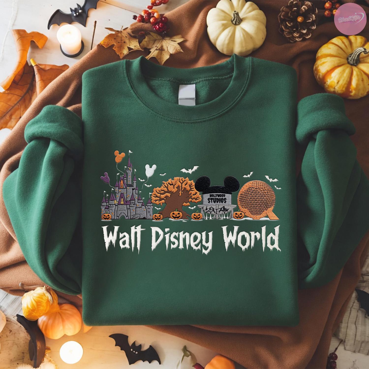 Embroidered Walt Disney World Halloween T-Shirt Hoodie Sweatshirt – WDW Magic Kingdom Trip and Matching Tee - photo 6