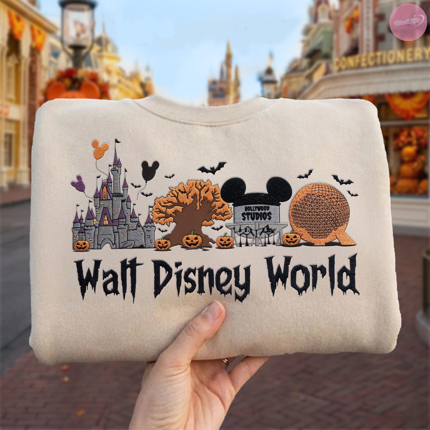 Embroidered Walt Disney World Halloween T-Shirt Hoodie Sweatshirt – WDW Magic Kingdom Trip and Matching Tee - photo 7