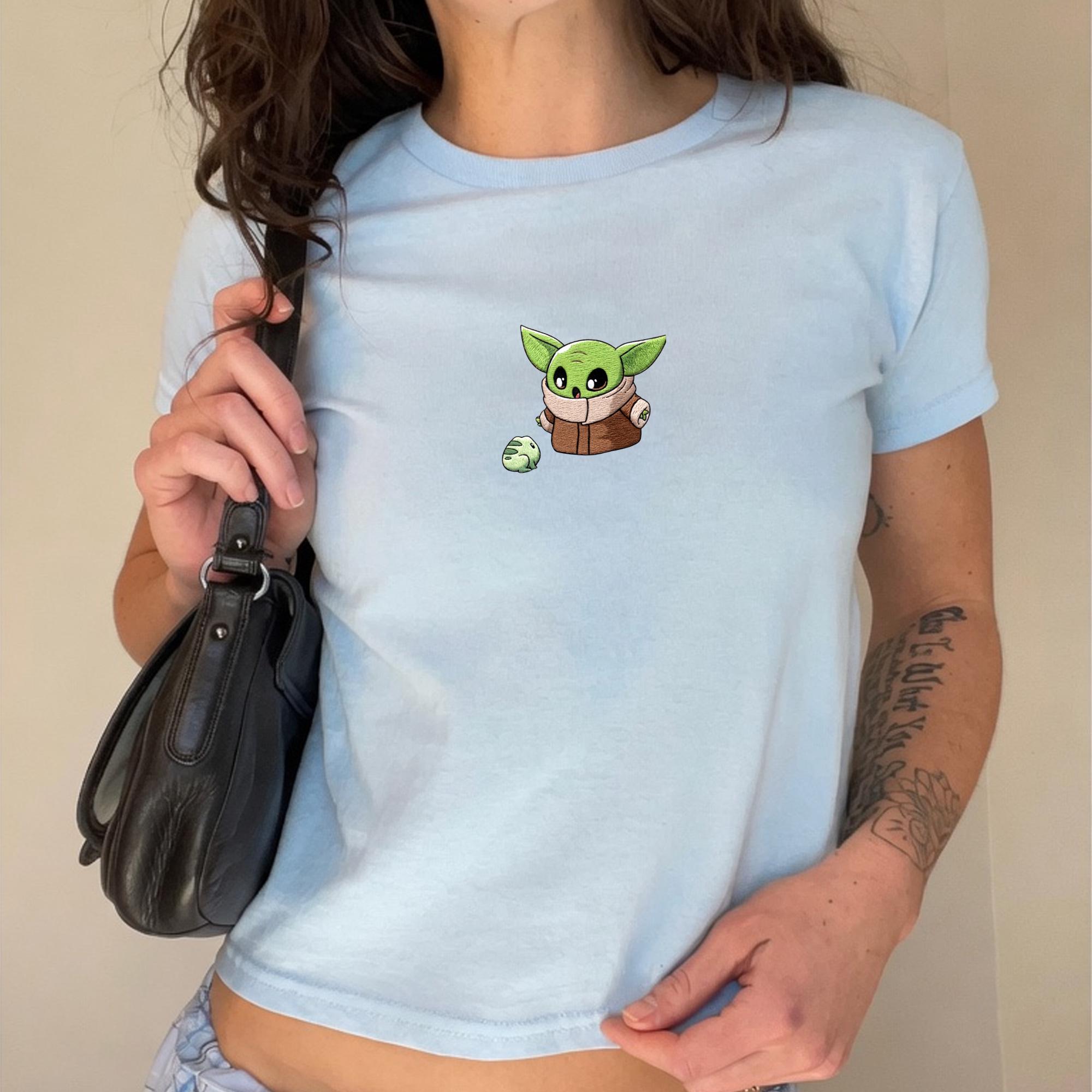 Star Wars Embroidered Baby Tee with Baby Yoda Grogu Tank Top, Boba Fett Darth Vader Chewbacca Shirt for Mandalorian Disney Fan Gift - photo 4