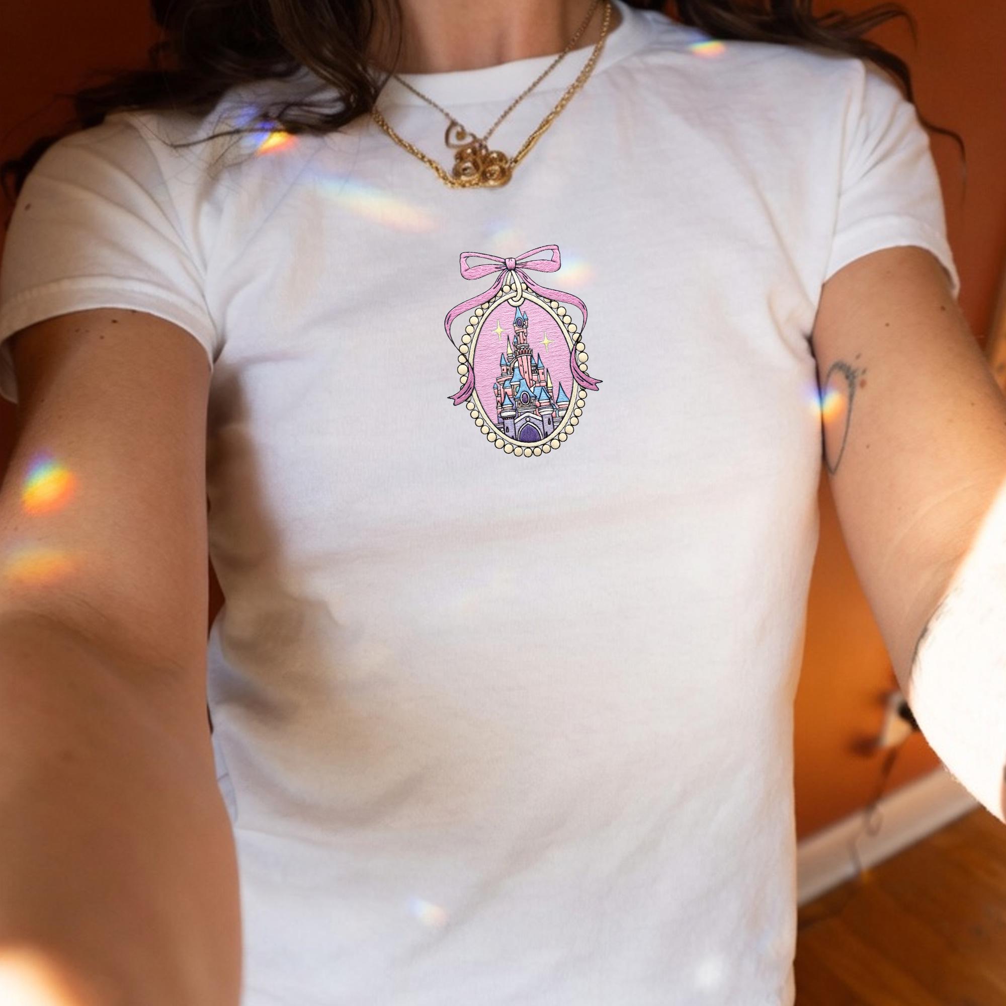 Embroidered Disney Cinderella Castle Cotton Tank Top – WDW Princess Castle Baby Tee Gift For Fans - photo 7
