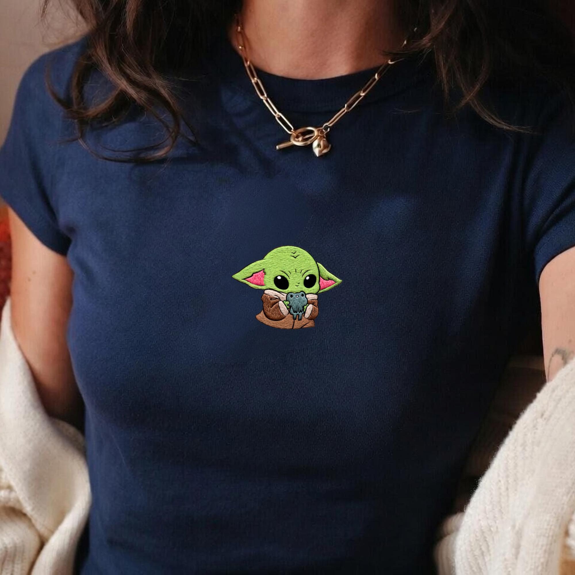 Embroidered Baby Yoda Star Wars Tank Top And Grogu Baby Tee, Boba Fett Darth Vader Chewbacca Embroidery Shirt, Mandalorian Disney Gift - photo 10