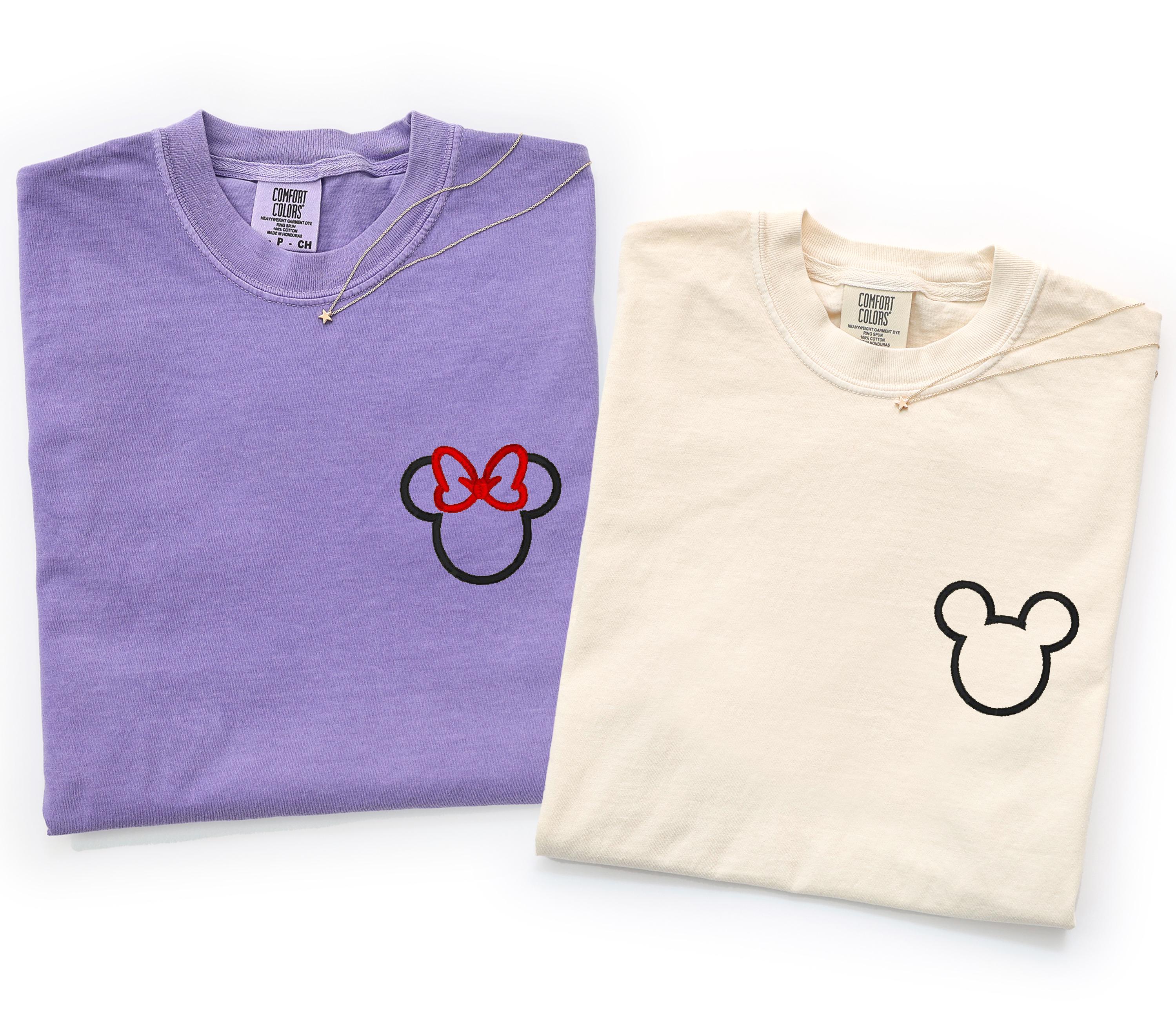 Comfort Colors Disney Family Matching Shirts – Embroidered Mickey and Minnie Mouse Family Vacation Trip Tee - photo 4
