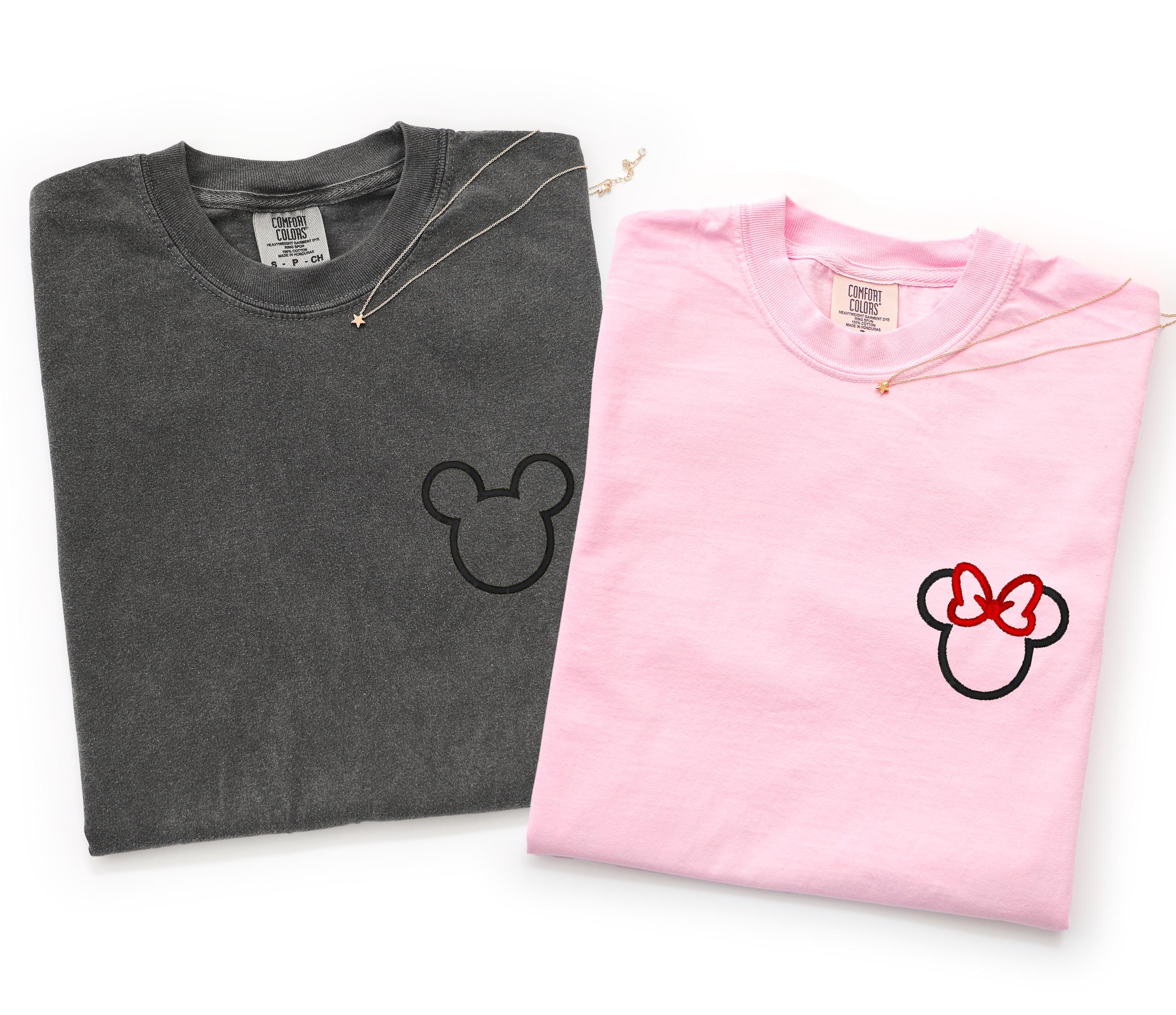 Comfort Colors Disney Family Matching Shirts – Embroidered Mickey and Minnie Mouse Family Vacation Trip Tee - photo 5