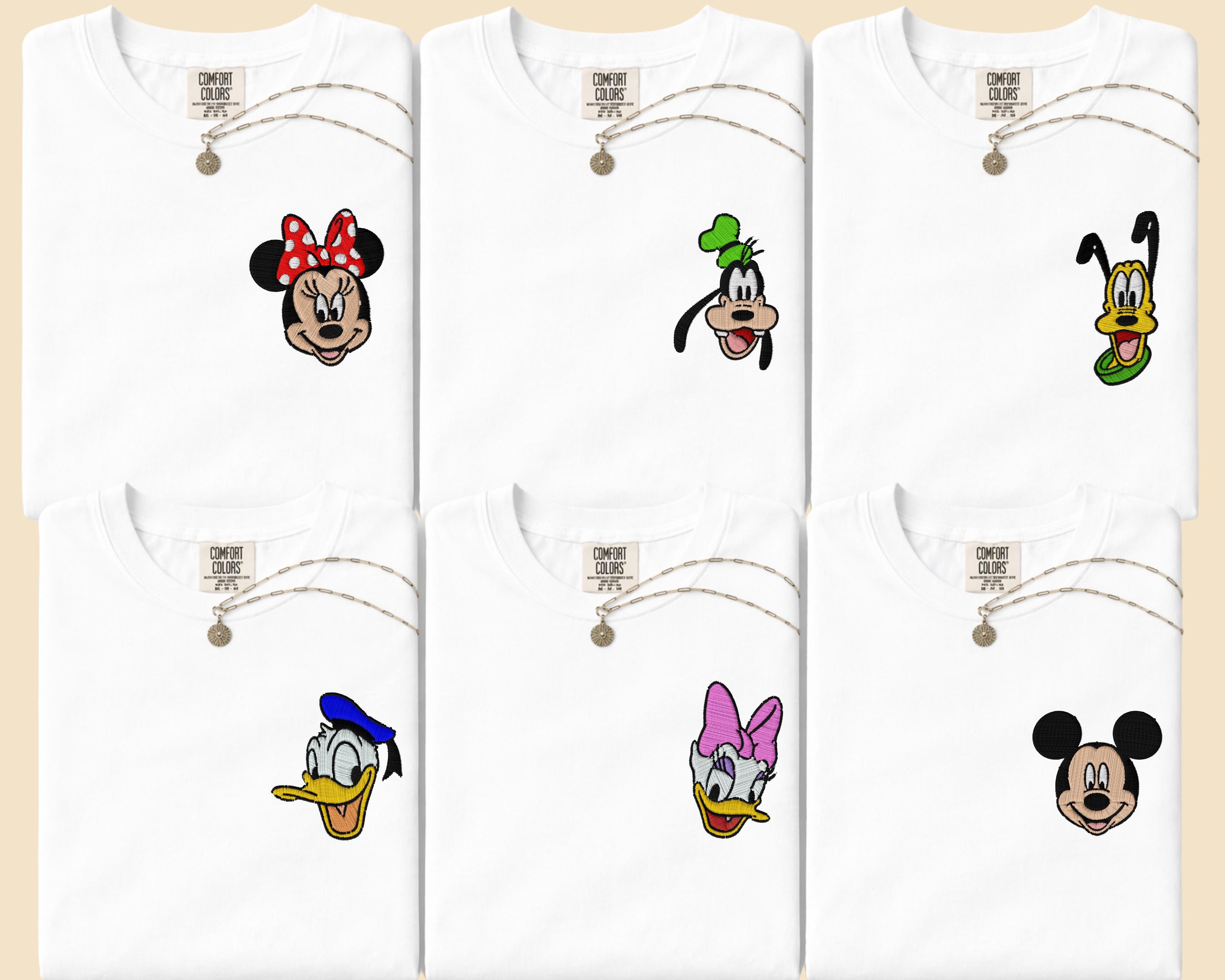 Comfort Colors Mickey and Friends Embroidery Shirt With Minnie for Vacation Trip and Matching Embroidered T-Shirts - photo 2