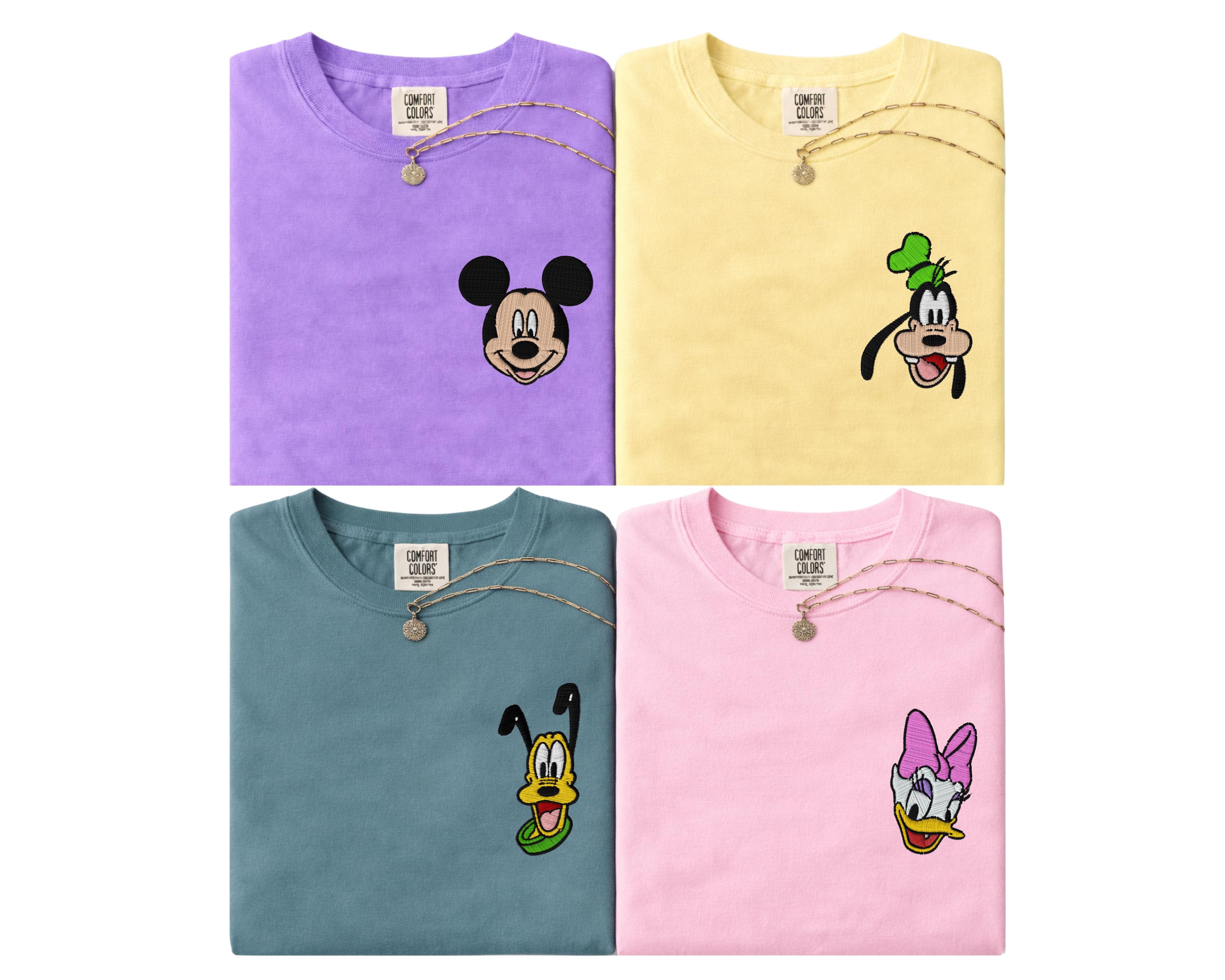 Comfort Colors Mickey and Friends Embroidery Shirt With Minnie for Vacation Trip and Matching Embroidered T-Shirts - photo 7