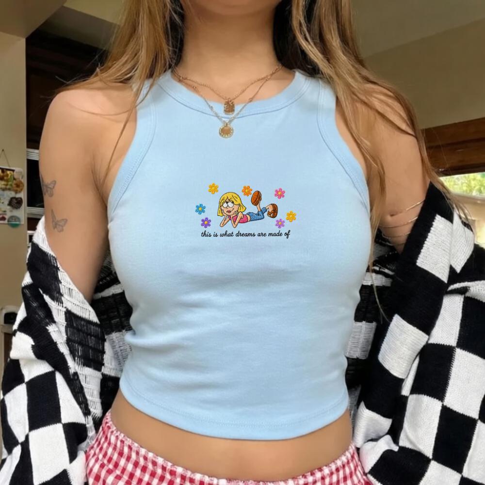 Lizzie McGuire Embroidered Crop Tank Top This Is What Dreams Are Made Of for Y2K Inspired 2000s Disney Vacation Outfit - photo 2