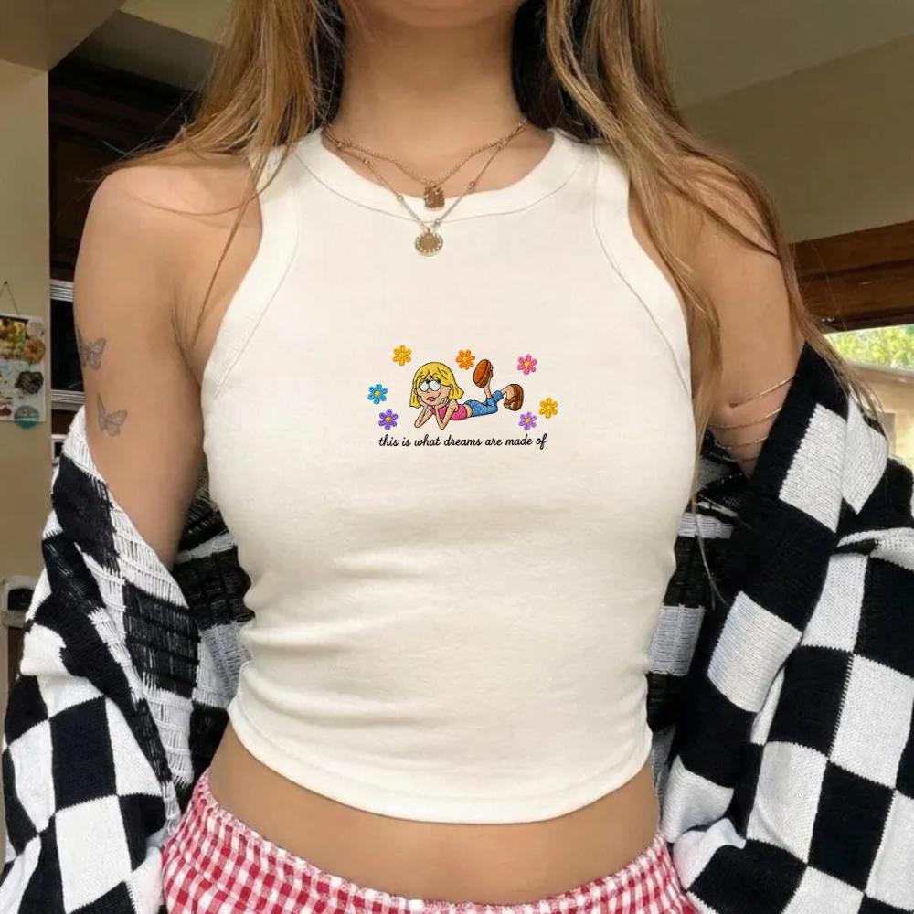 Lizzie McGuire Embroidered Crop Tank Top This Is What Dreams Are Made Of for Y2K Inspired 2000s Disney Vacation Outfit - photo 3