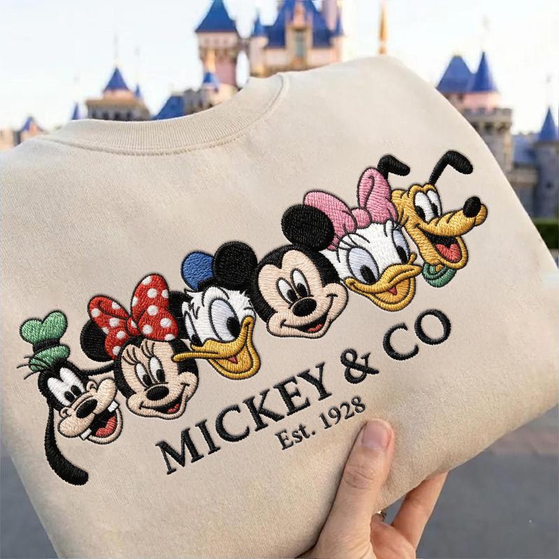 Embroidered Mickey and Friends T-Shirt Sweatshirt Hoodie With Minnie for WDW Disneyland Park Trip