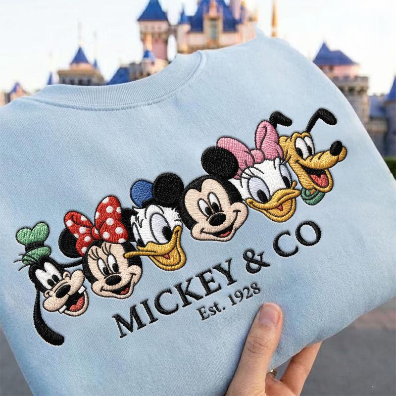 Embroidered Mickey and Friends T-Shirt Sweatshirt Hoodie With Minnie for WDW Disneyland Park Trip - photo 2