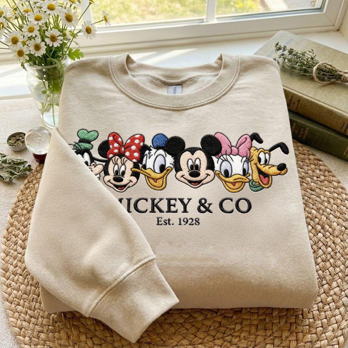 Embroidered Mickey and Friends T-Shirt Sweatshirt Hoodie With Minnie for WDW Disneyland Park Trip - photo 3