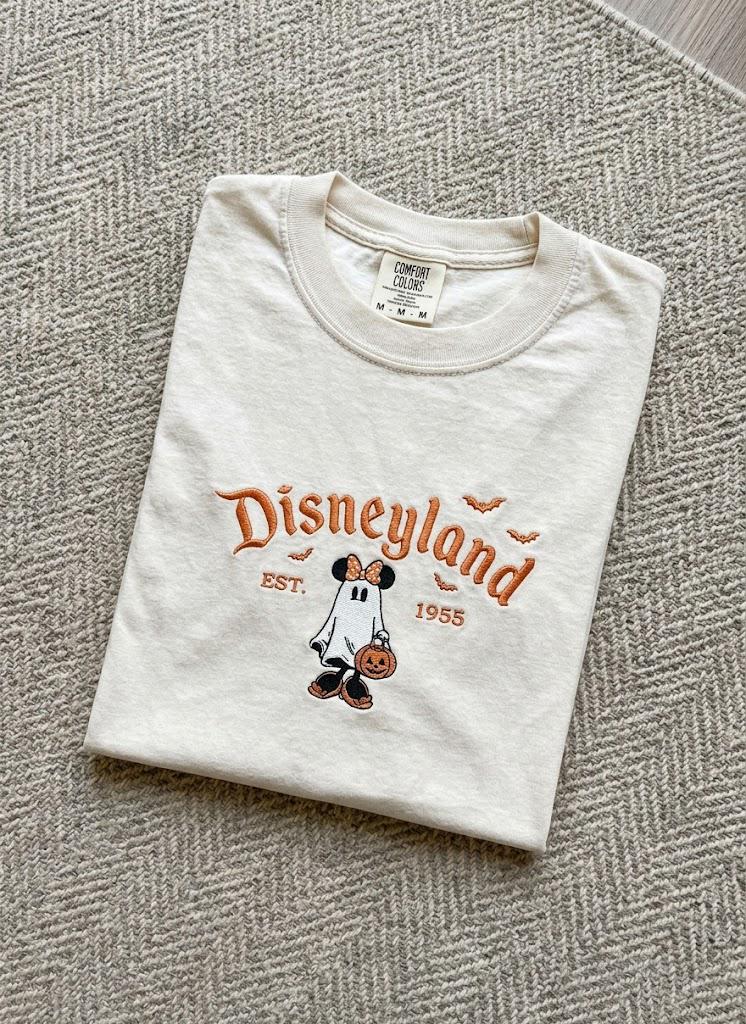 Disney Halloween Embroidered Mickey and Minnie Mouse Comfort Colors Tee for Family Matching Couple Spooky Season Outfit - photo 6