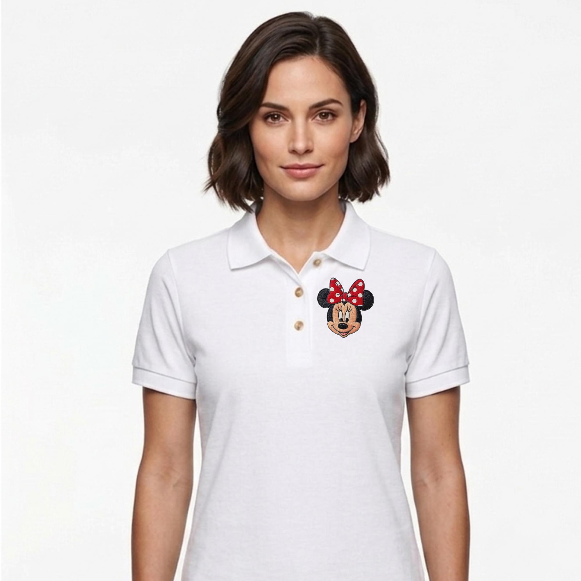 Embroidered Minnie and Mickey Polo Shirt with Girly Aesthetic – WDW Magic Kingdom Embroidery Tee - photo 2