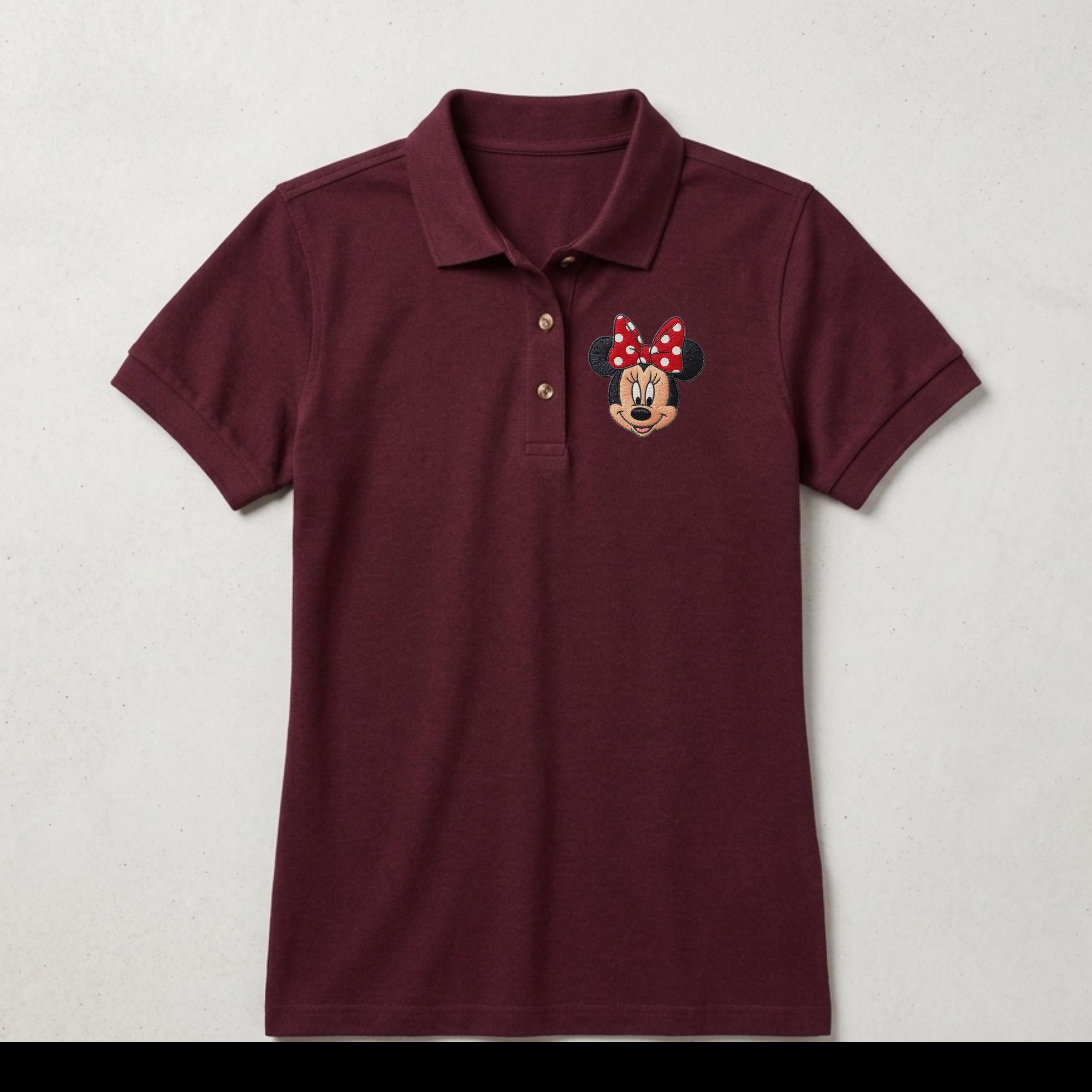 Embroidered Minnie and Mickey Polo Shirt with Girly Aesthetic – WDW Magic Kingdom Embroidery Tee - photo 4