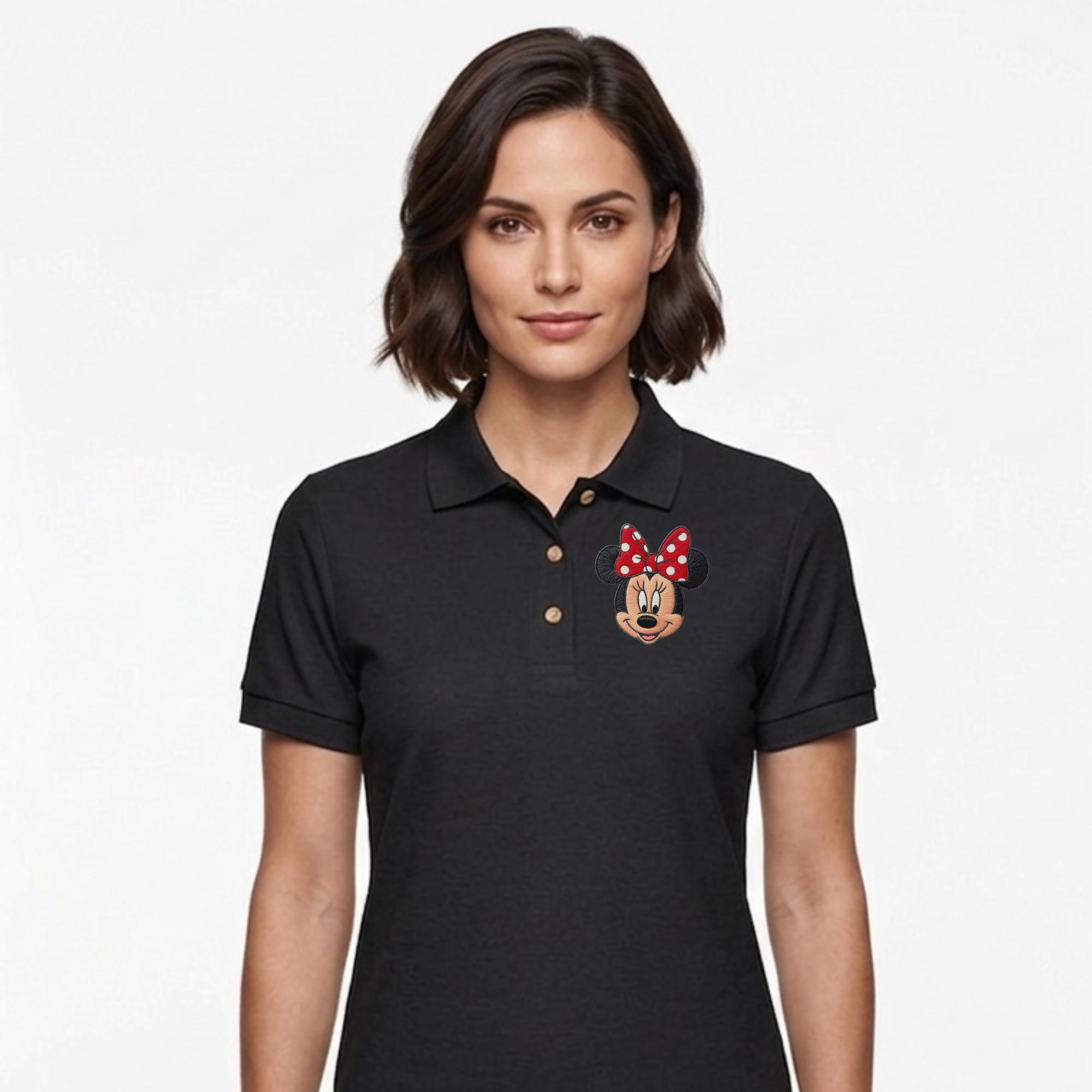 Embroidered Minnie and Mickey Polo Shirt with Girly Aesthetic – WDW Magic Kingdom Embroidery Tee - photo 5
