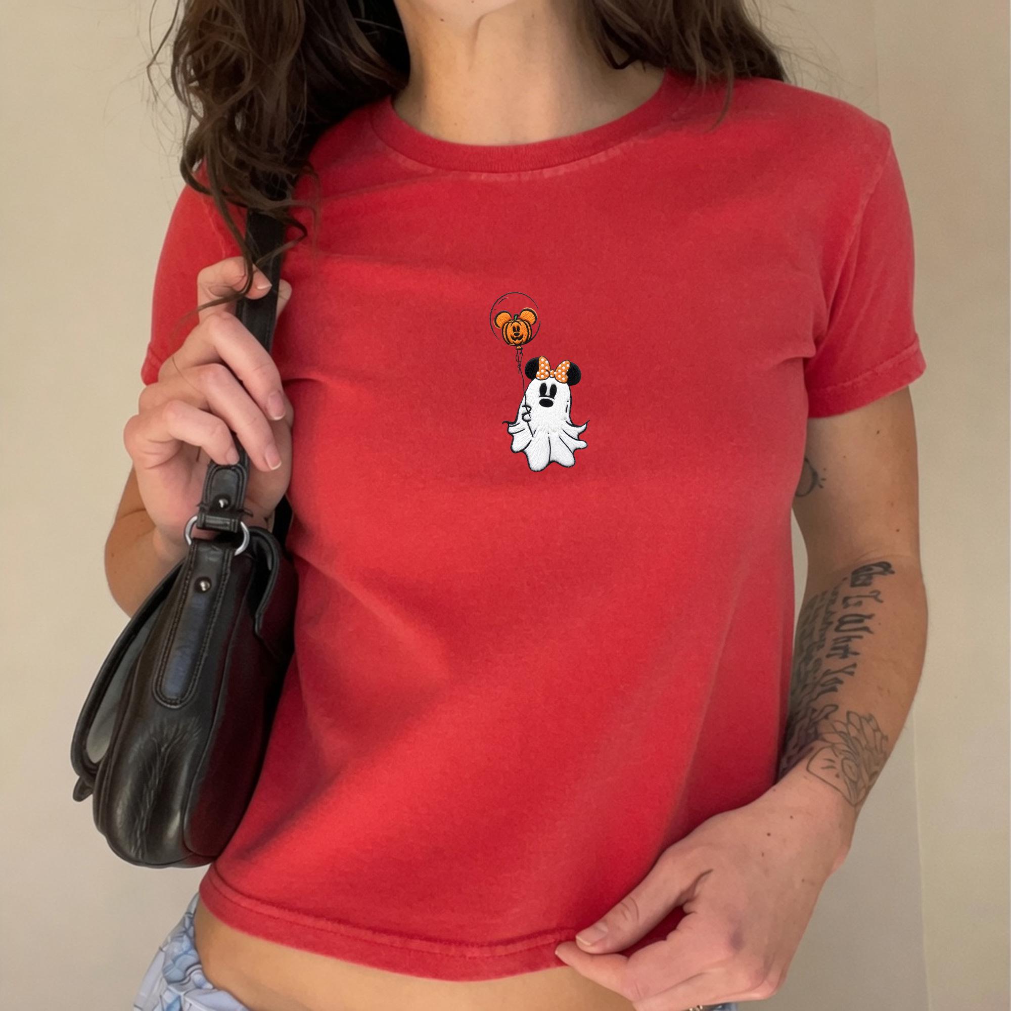 Embroidered Retro Mickey And Minnie Halloween Tank Top – Ghost Baby Tee For Disney Park Day Vacation Shirt - photo 8