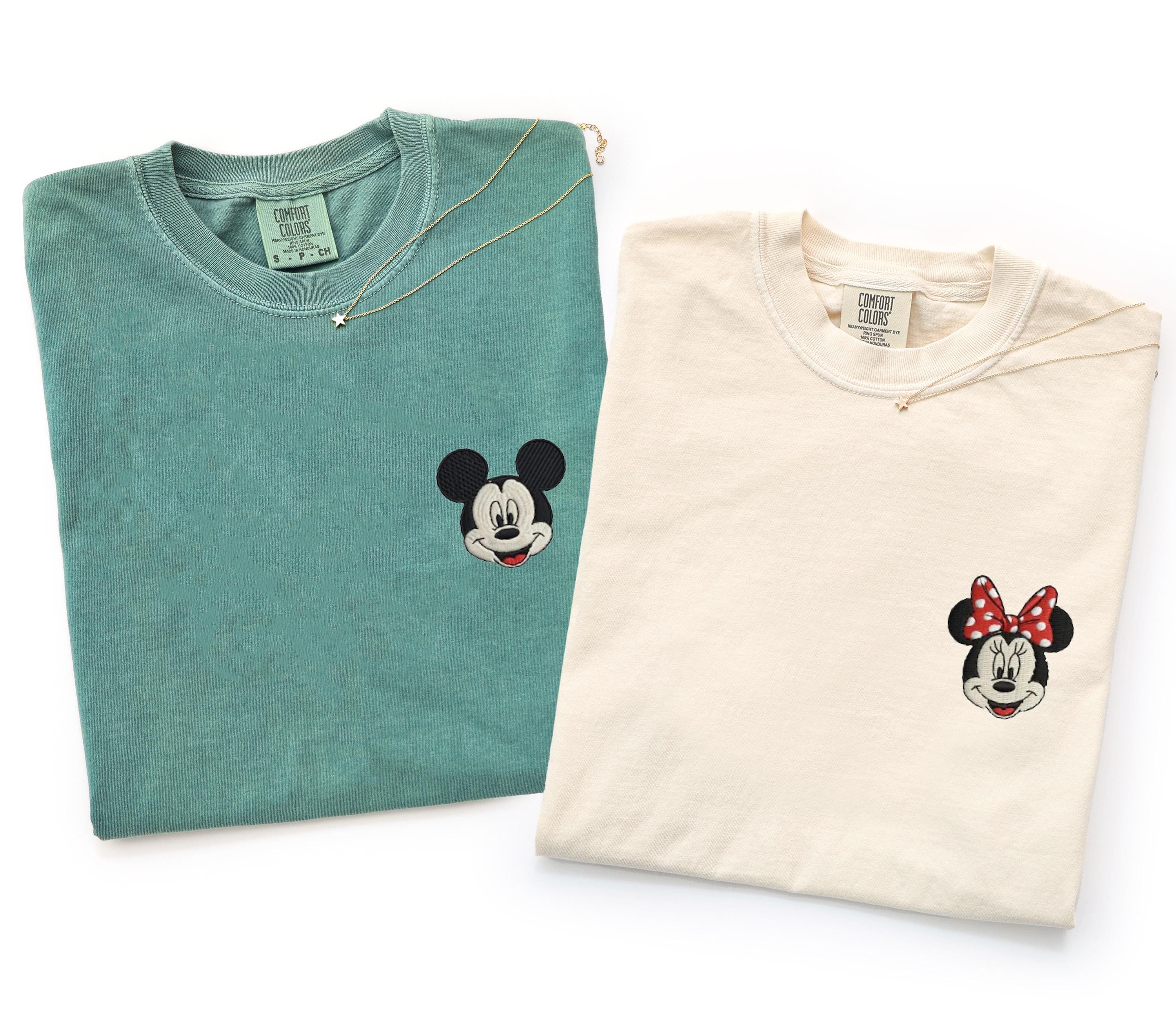 Comfort Colors Mickey and Friends Character Embroidered Shirt With Minnie Donald Daisy Goofy and Pluto for Family Tee - photo 3