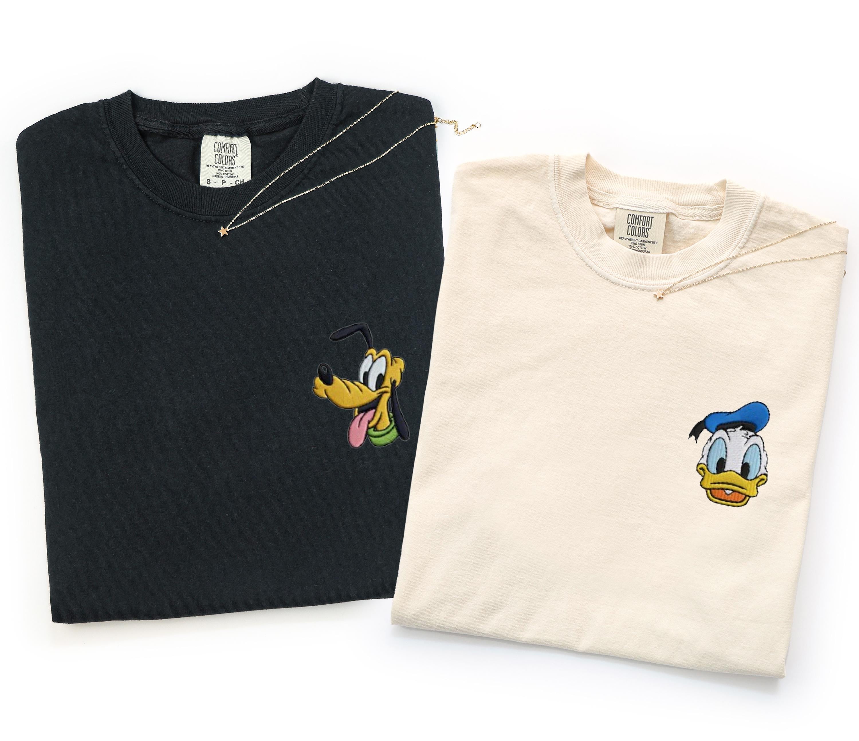 Comfort Colors Mickey and Friends Character Embroidered Shirt With Minnie Donald Daisy Goofy and Pluto for Family Tee - photo 4