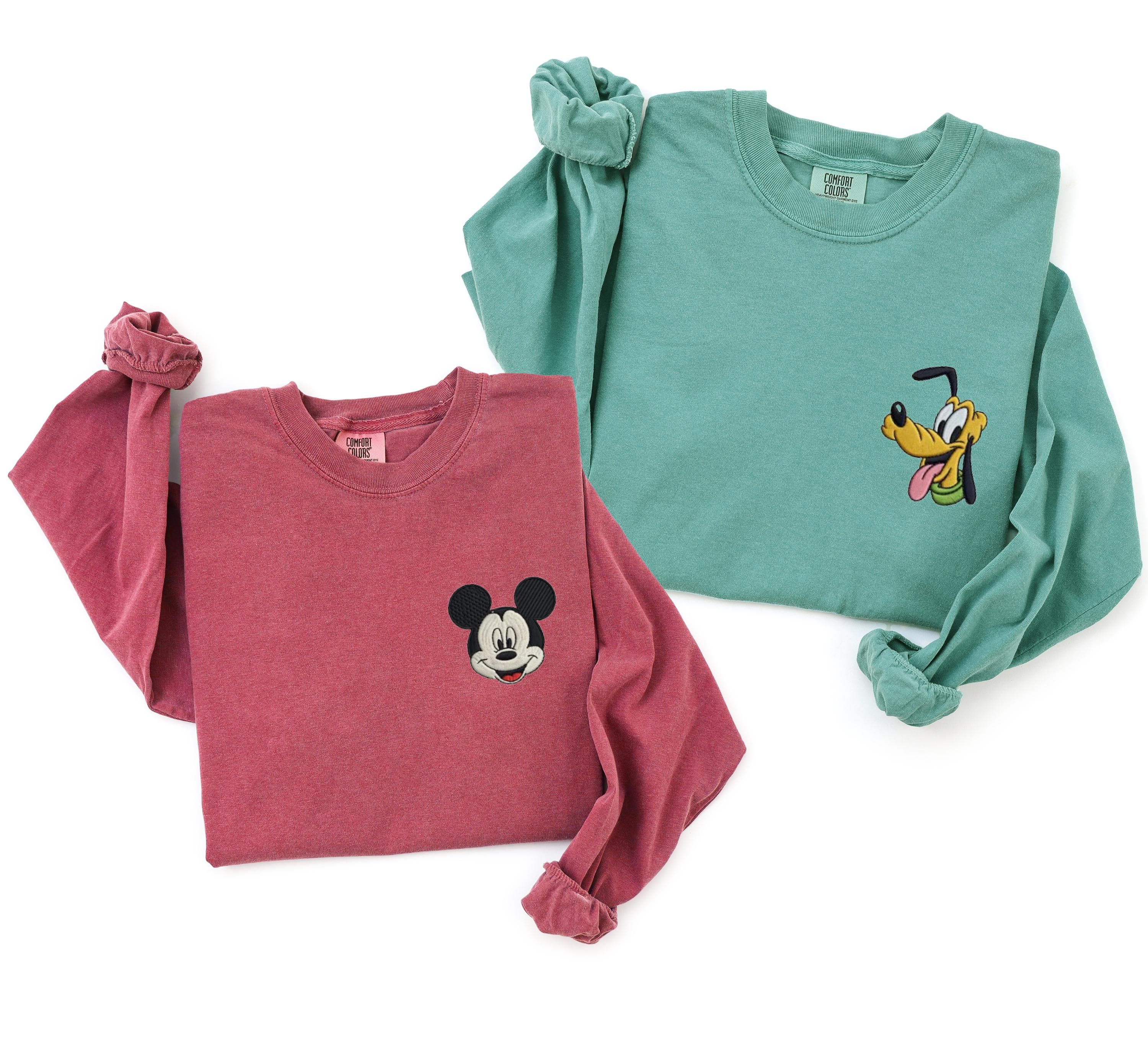 Comfort Colors Mickey and Friends Character Embroidered Shirt With Minnie Donald Daisy Goofy and Pluto for Family Tee - photo 5