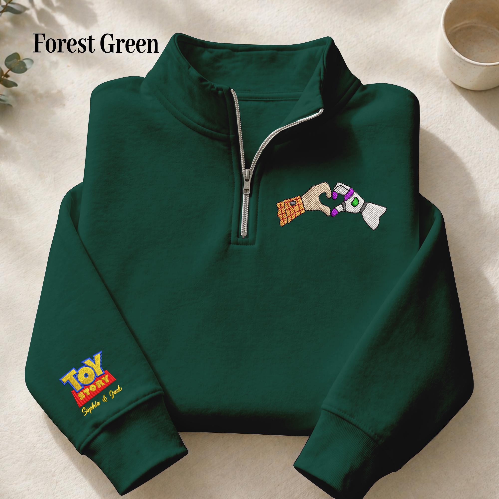 To Infinity and Beyond Embroidered Quarter Zip Sweatshirt With Custom Name Pullover, Cozy Half Zip Disney Toy Story Pixar Fan Gift - photo 1
