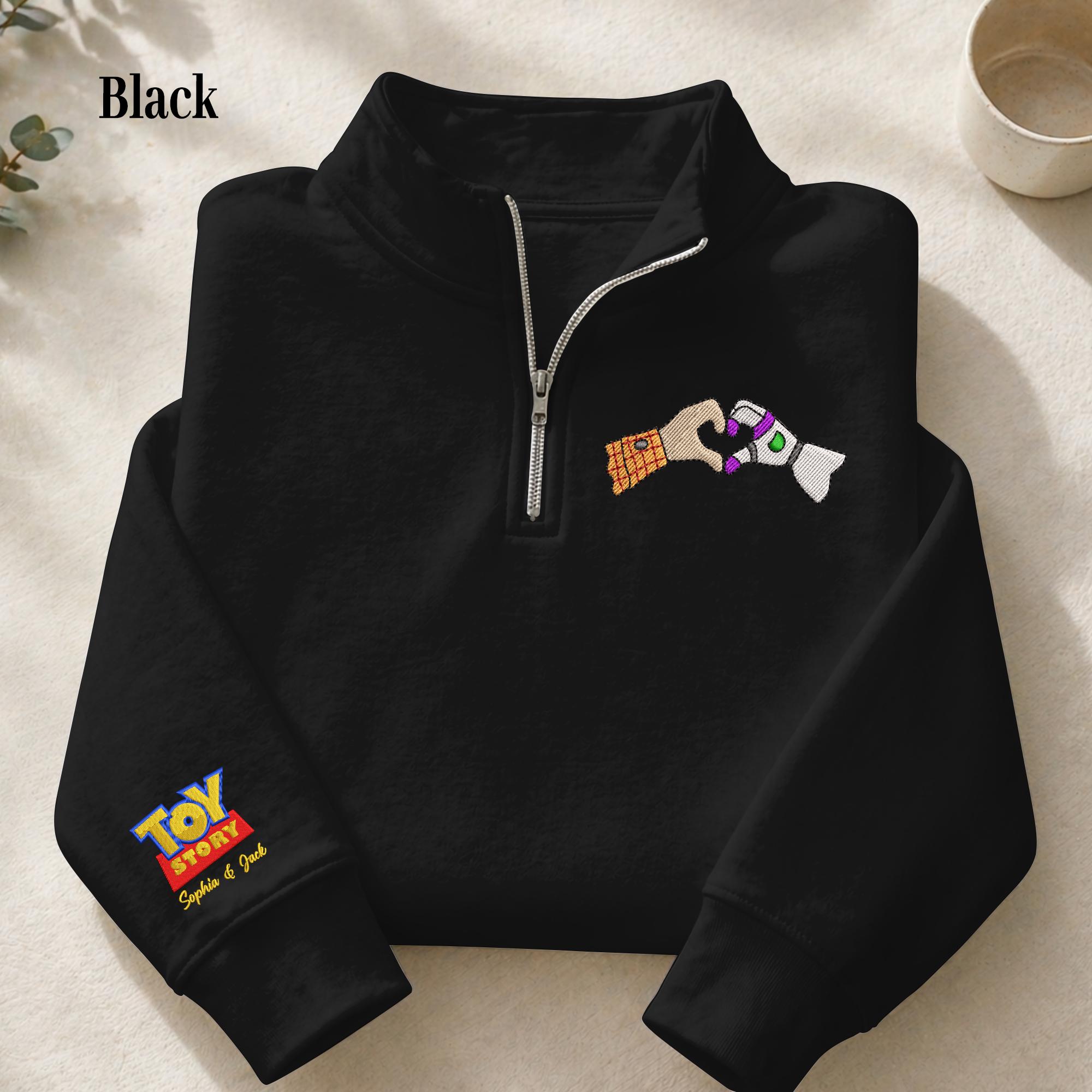 To Infinity and Beyond Embroidered Quarter Zip Sweatshirt With Custom Name Pullover, Cozy Half Zip Disney Toy Story Pixar Fan Gift - photo 2