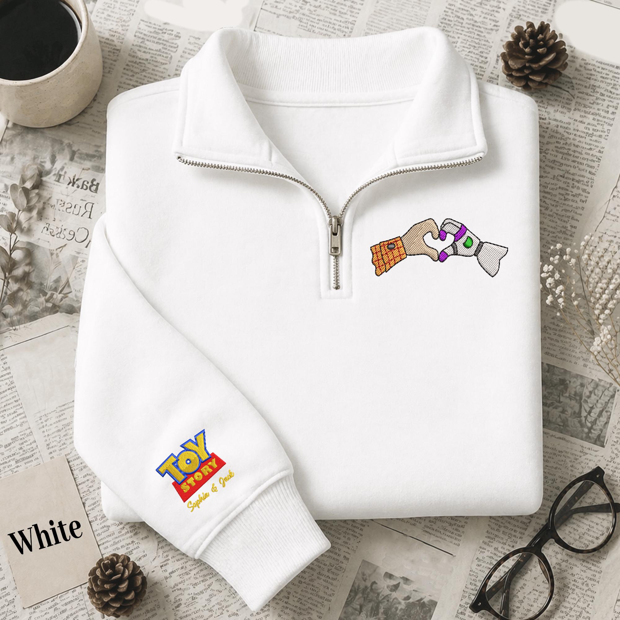 To Infinity and Beyond Embroidered Quarter Zip Sweatshirt With Custom Name Pullover, Cozy Half Zip Disney Toy Story Pixar Fan Gift - photo 3