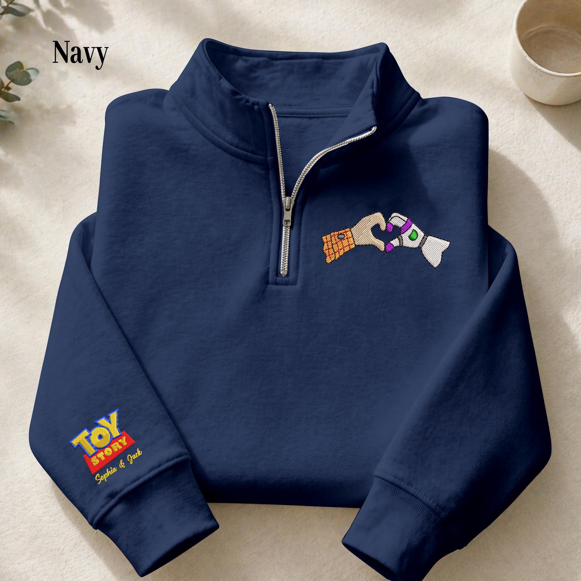 To Infinity and Beyond Embroidered Quarter Zip Sweatshirt With Custom Name Pullover, Cozy Half Zip Disney Toy Story Pixar Fan Gift - photo 4