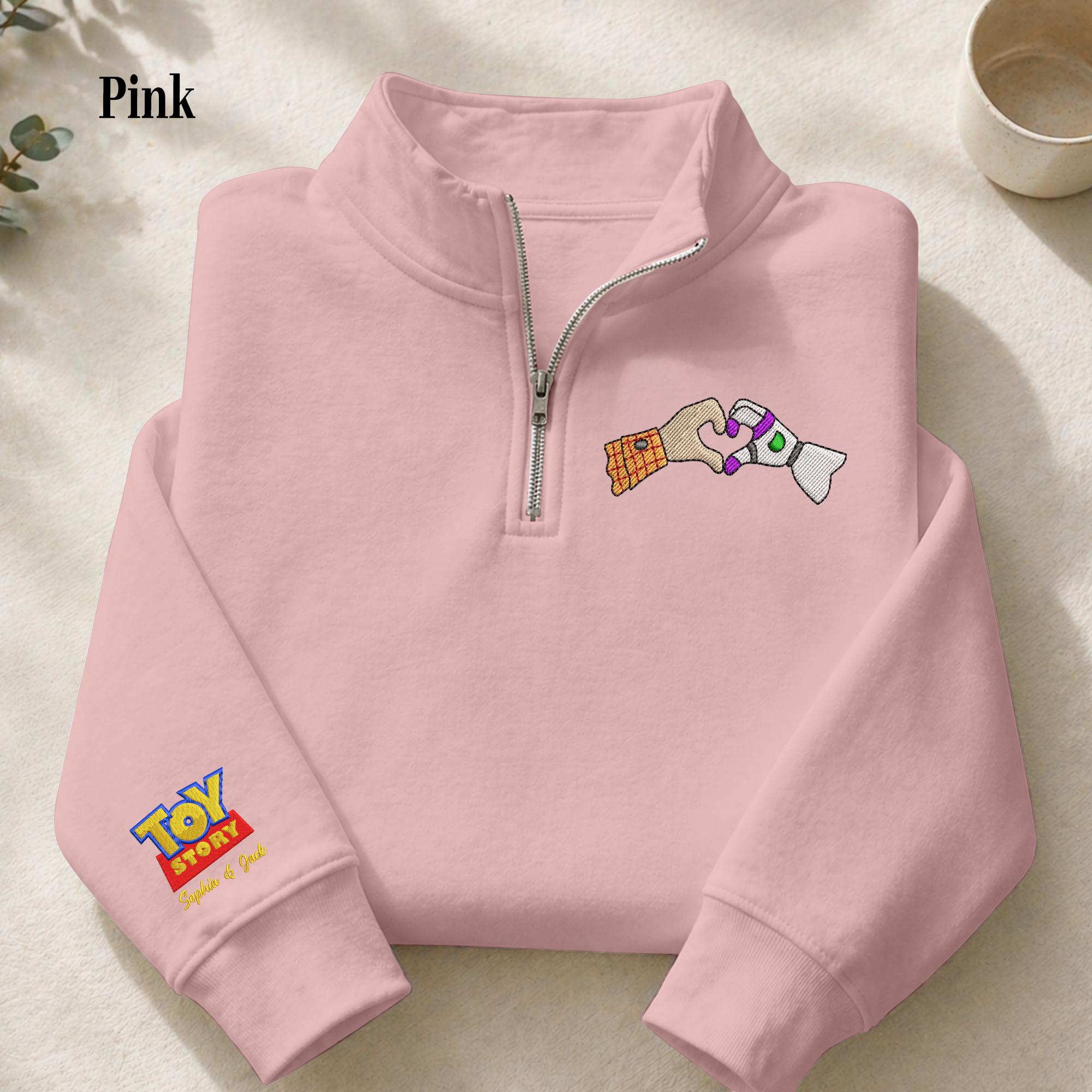 To Infinity and Beyond Embroidered Quarter Zip Sweatshirt With Custom Name Pullover, Cozy Half Zip Disney Toy Story Pixar Fan Gift - photo 5