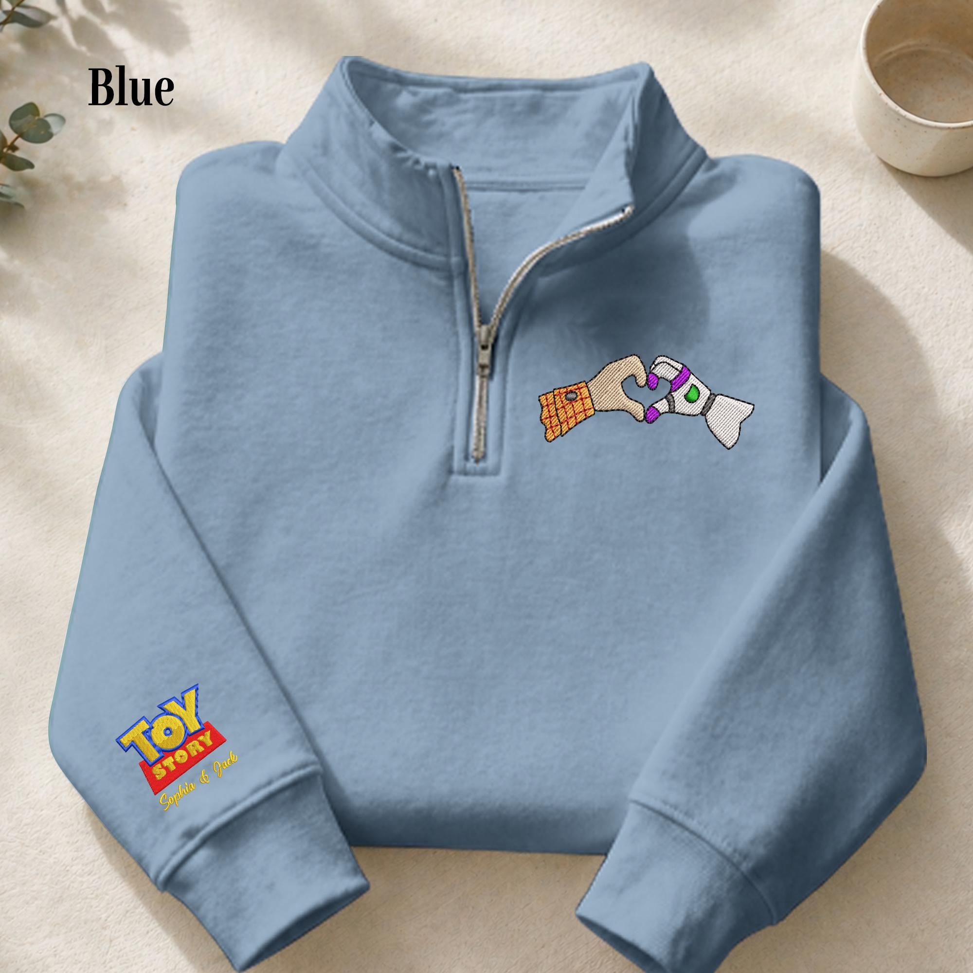 To Infinity and Beyond Embroidered Quarter Zip Sweatshirt With Custom Name Pullover, Cozy Half Zip Disney Toy Story Pixar Fan Gift - photo 6