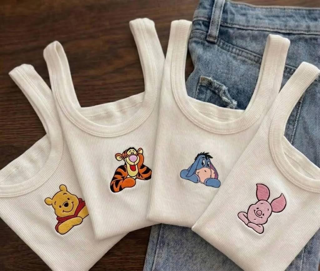 Custom Embroidered Disney Inspired Character Crop Tank Top, Personalized Magical Park Day Shirt for Family Vacation Outfit - photo 3