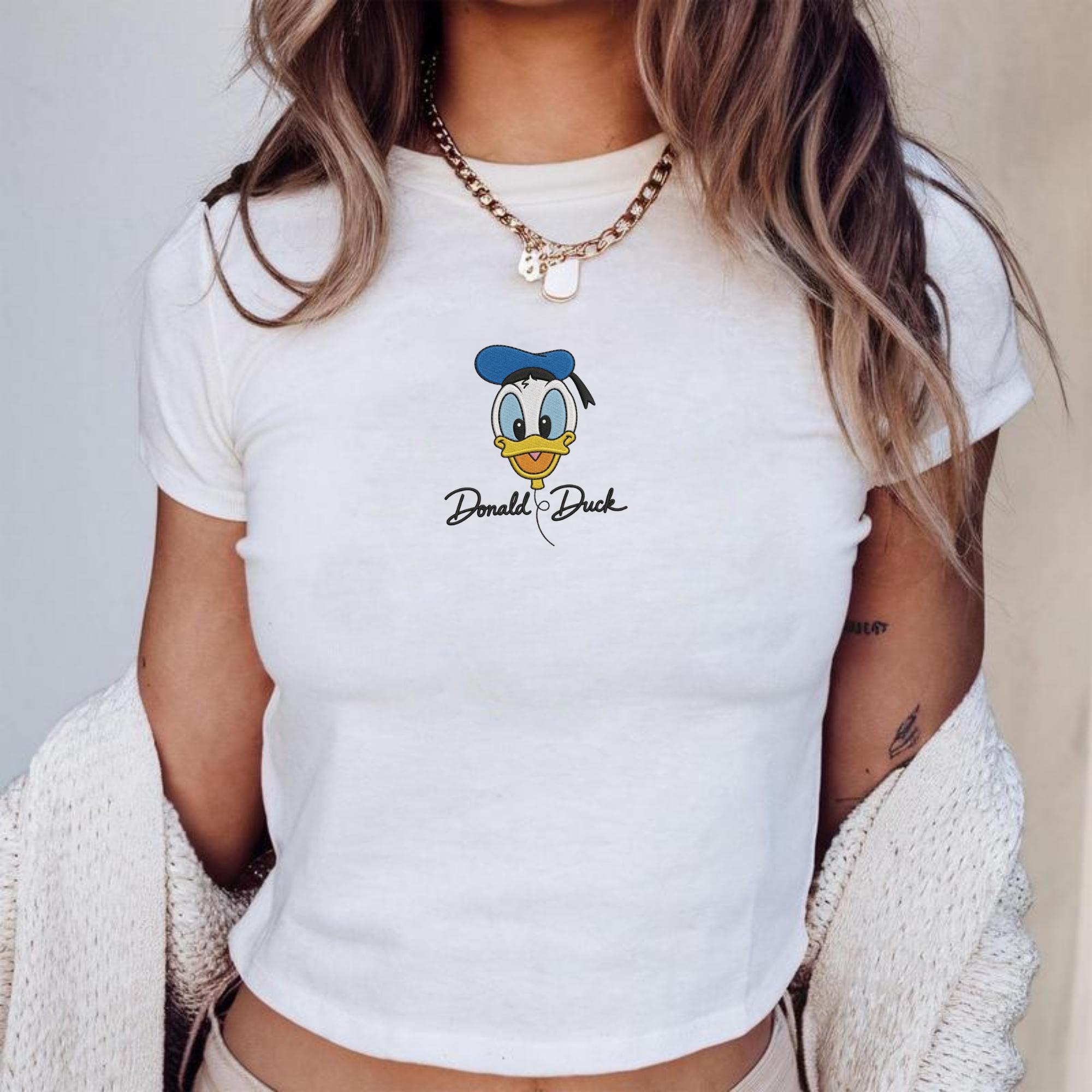 Embroidered Vintage Disney Donald Balloon And Daisy Tank Top – Disneyland Trip Tee Shirt 2026 Crop Tank Baby Tee - photo 4