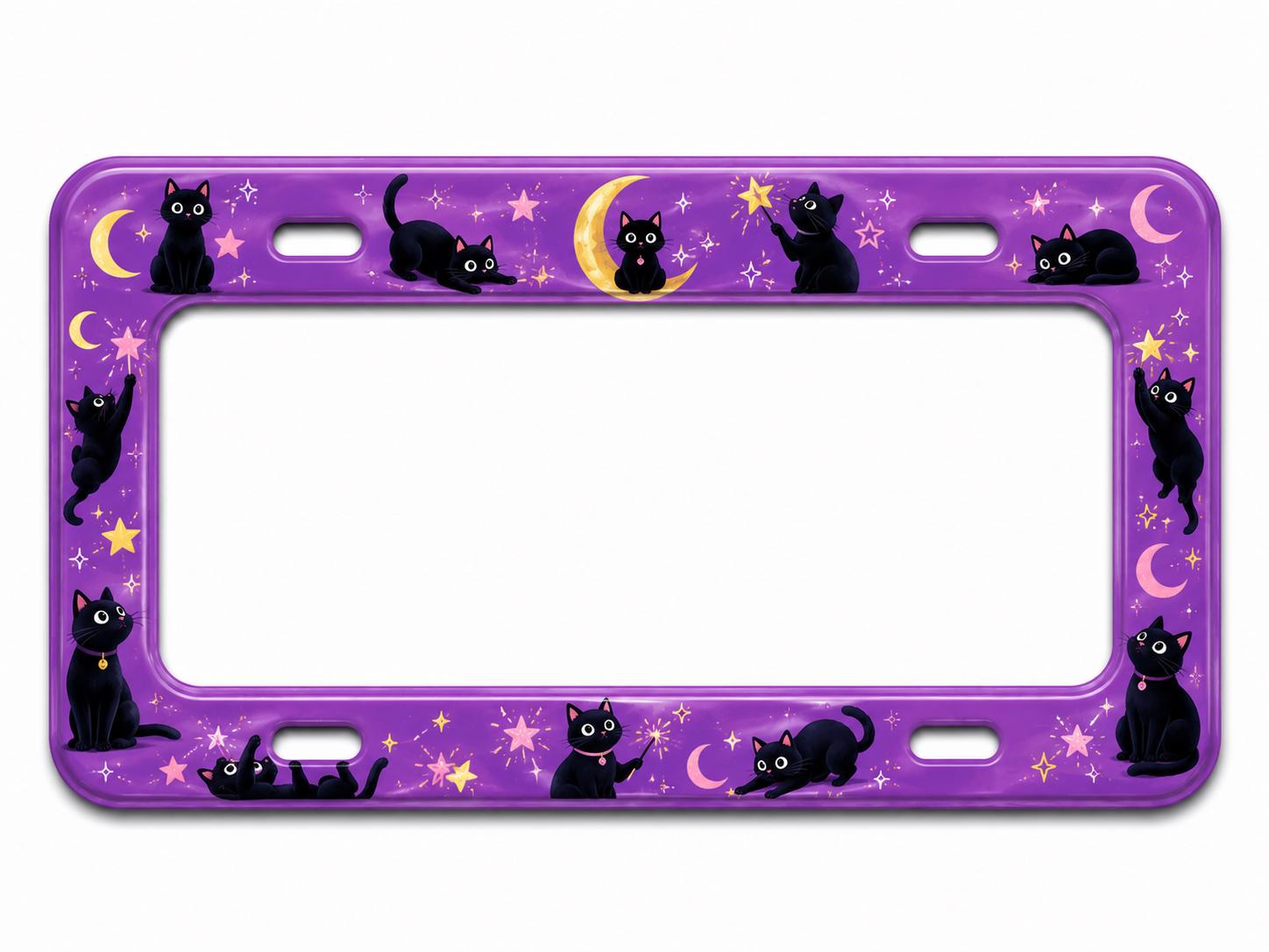 Purple Black Cat and Pumpkin Halloween License Plate Frame – Cute Spooky Car Tag Frame Auto Decor Accessory Gift - photo 11