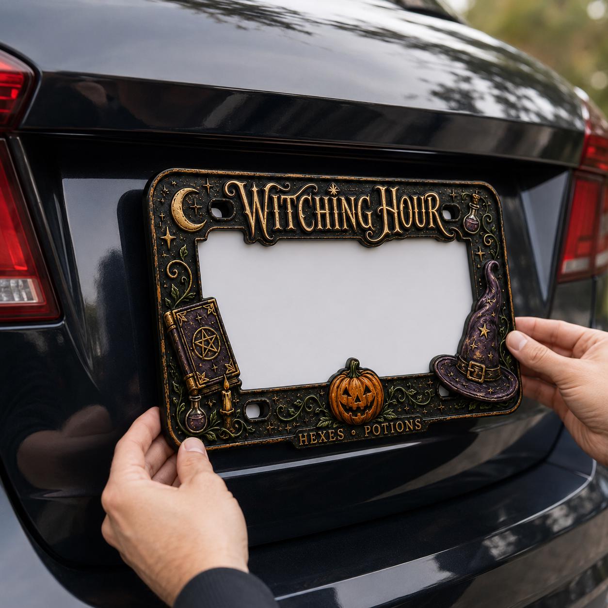 Trick or Treat Pumpkin Patch Halloween License Plate Frame – Vintage Pumpkin Car Tag Frame and Spooky Auto Decor Accessory Gift - photo 3