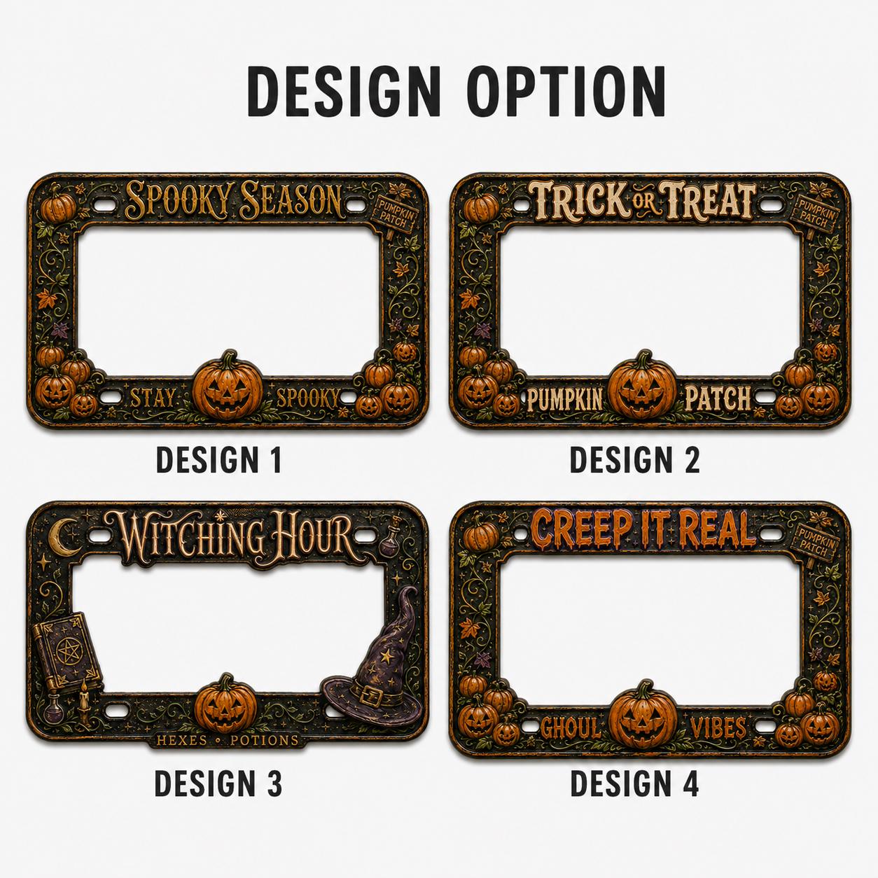 Trick or Treat Pumpkin Patch Halloween License Plate Frame – Vintage Pumpkin Car Tag Frame and Spooky Auto Decor Accessory Gift - photo 4