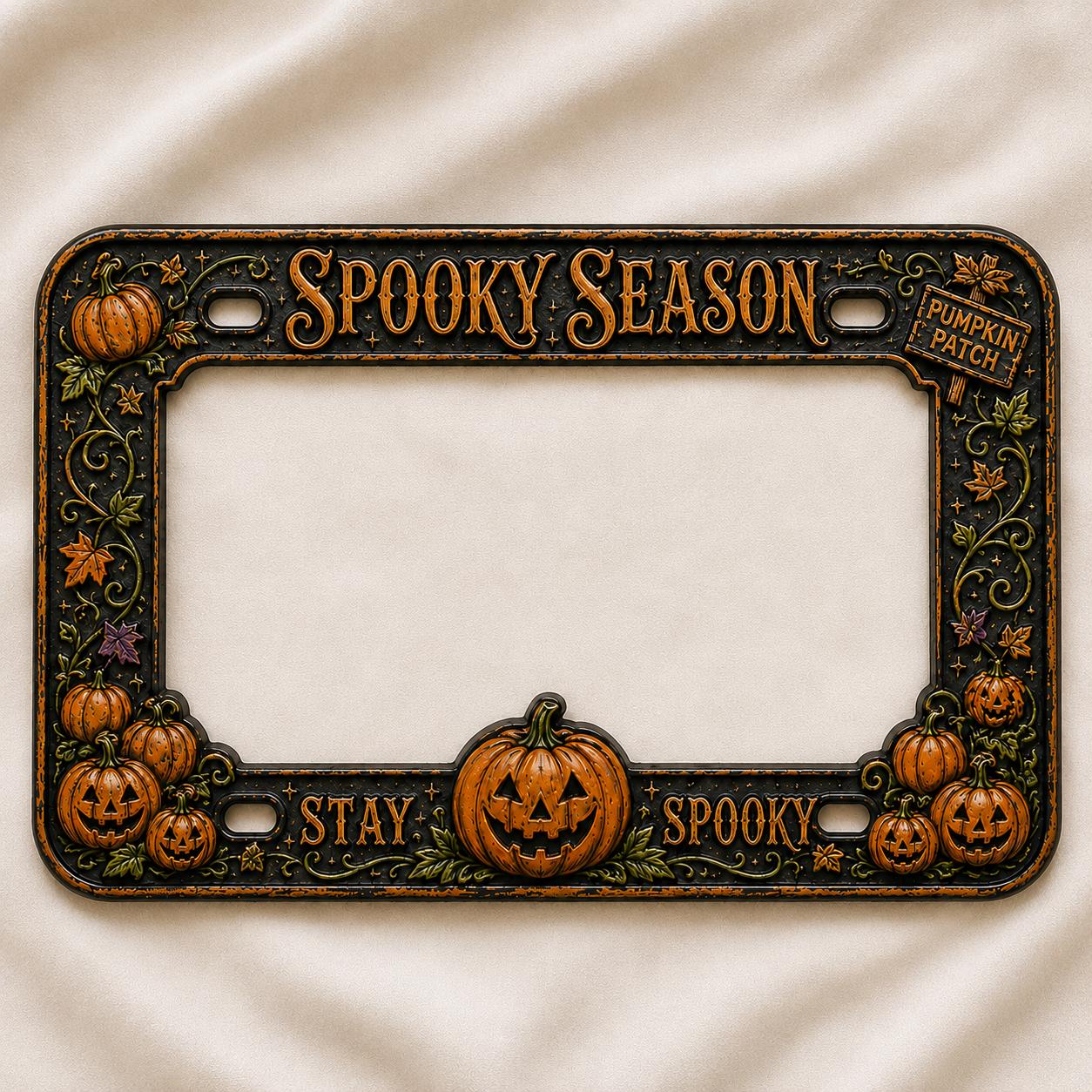 Trick or Treat Pumpkin Patch Halloween License Plate Frame – Vintage Pumpkin Car Tag Frame and Spooky Auto Decor Accessory Gift - photo 7