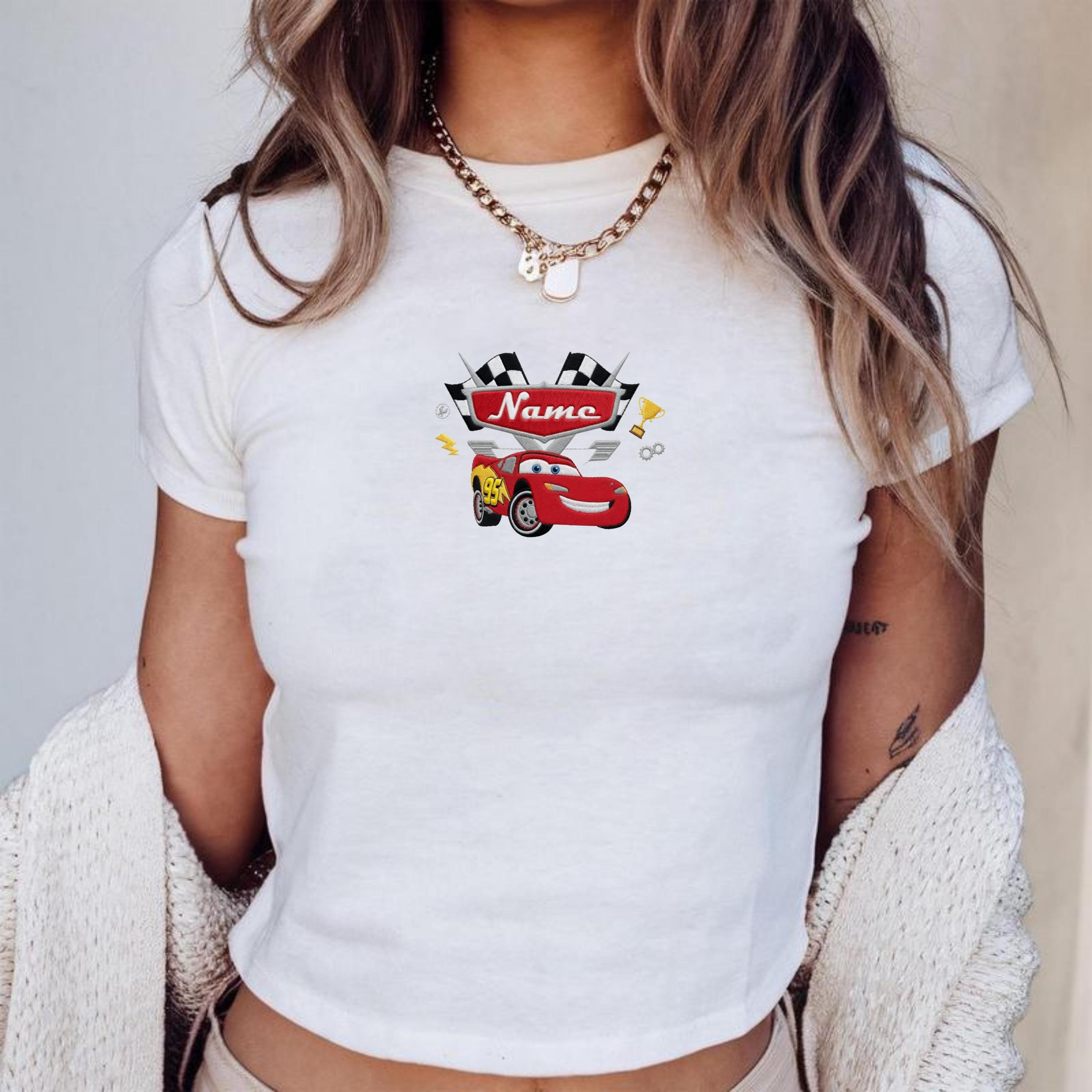 Embroidered Custom Name Pixar Cars Tank Top And Lightning McQueen Mater Baby Tee, Radiator Springs Family Vacation Disneyland Trip Outfit Shirt - photo 2