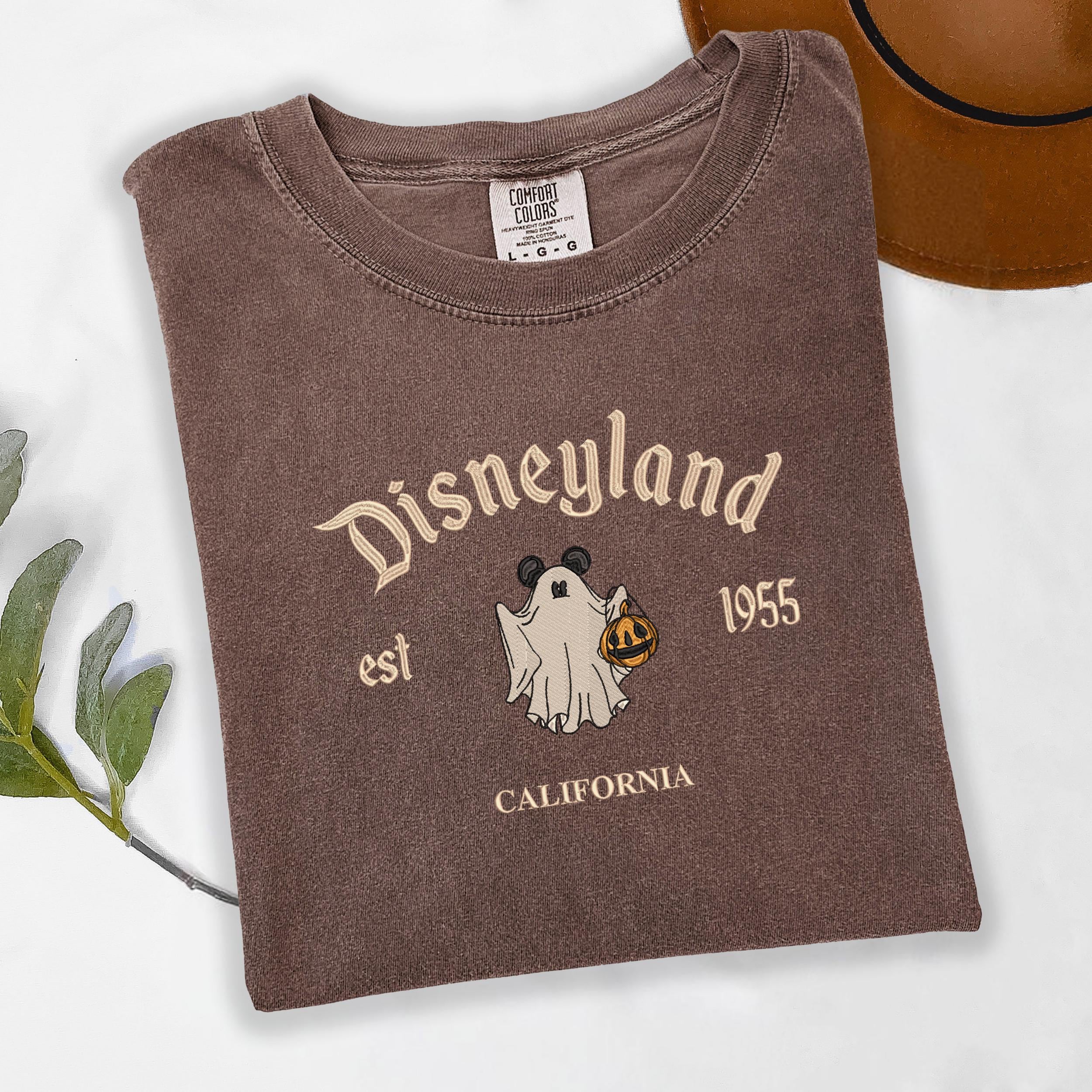 Disneyland Ghost Embroidered Comfort Colors Shirt With Halloween Mickey Pumpkin Tee for Vintage Fall Disney Gift - photo 9