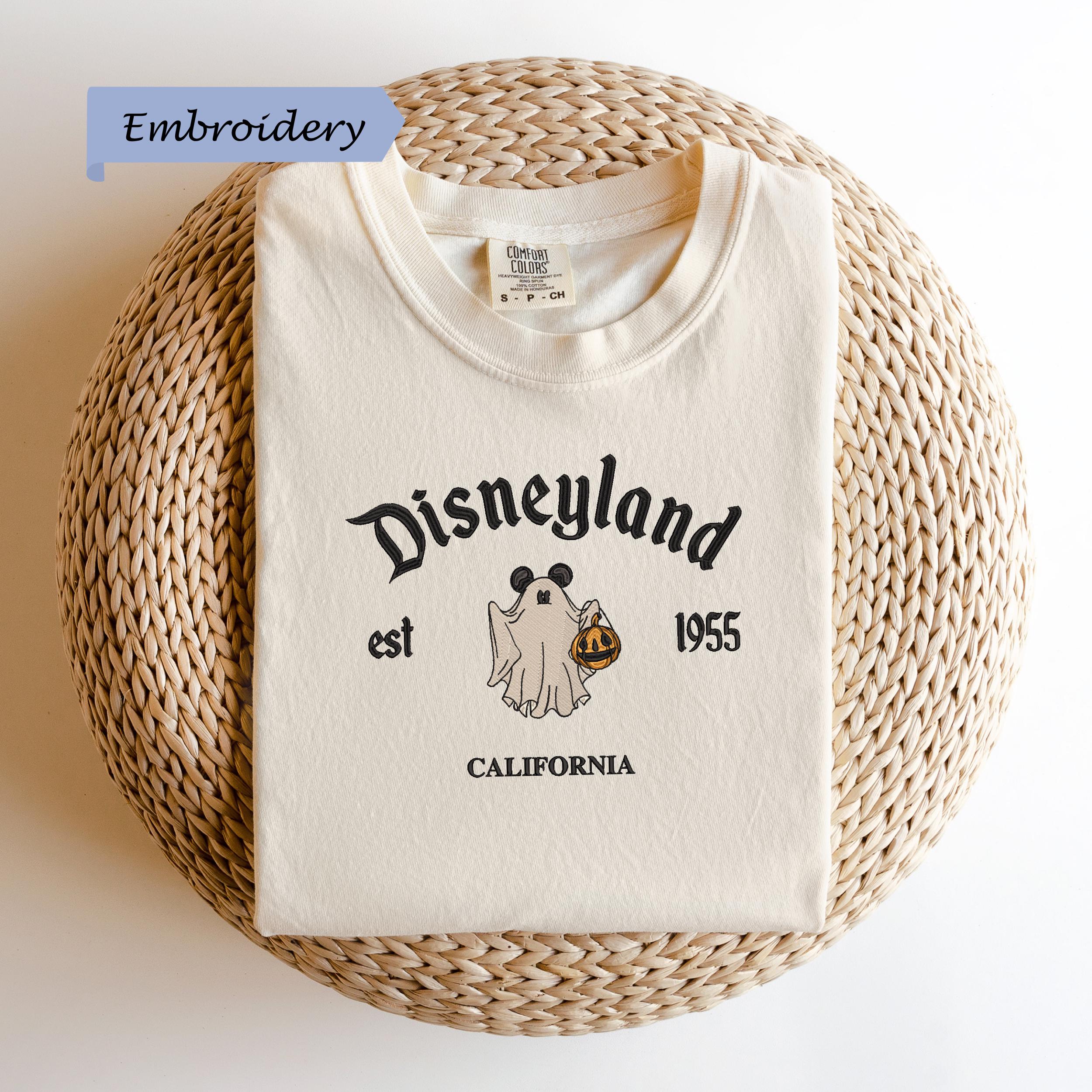 Disneyland Ghost Embroidered Comfort Colors Shirt With Halloween Mickey Pumpkin Tee for Vintage Fall Disney Gift - photo 10
