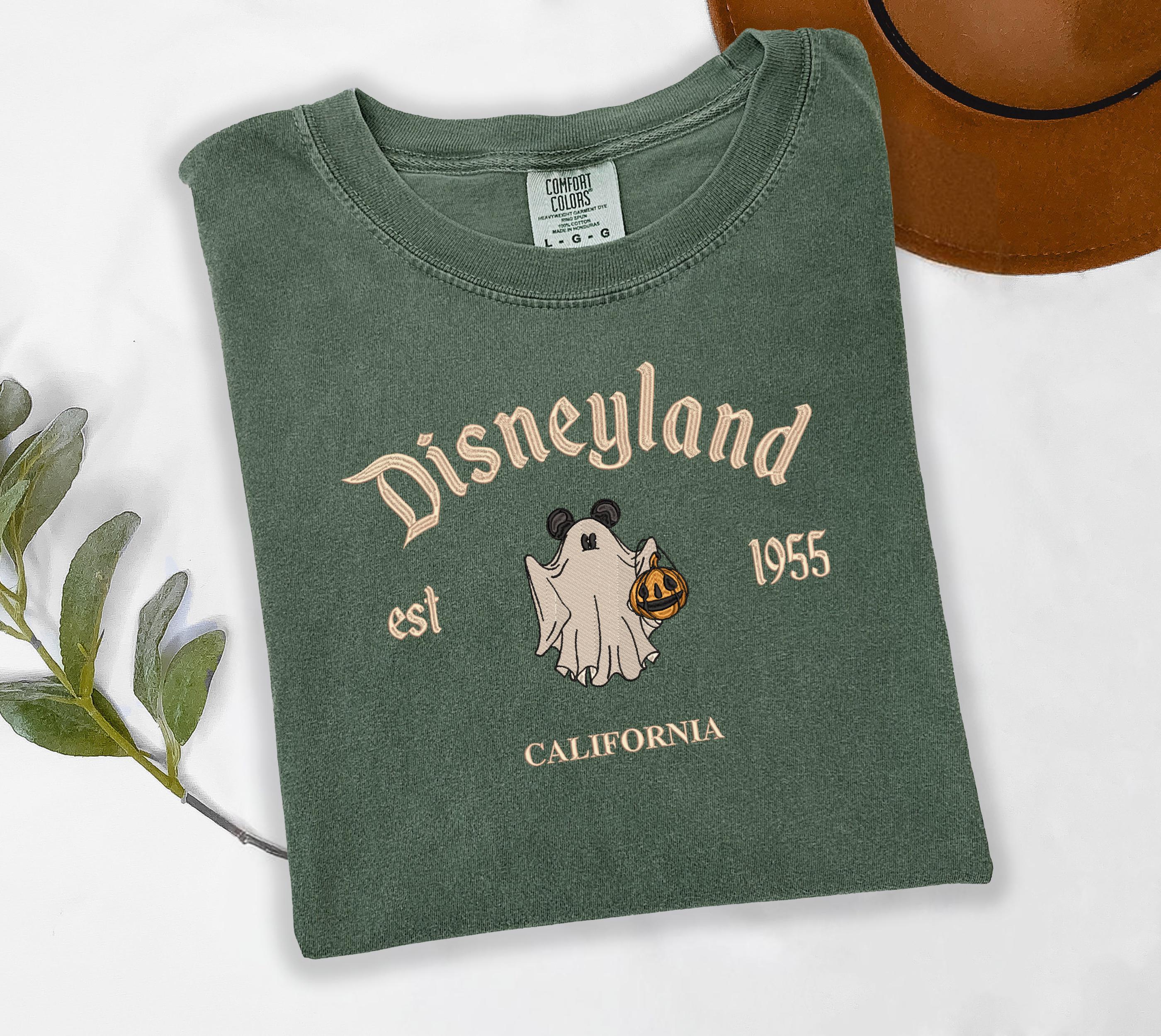 Disneyland Est 1955 Embroidered Ghost Mickey Comfort Colors Tee Shirt for Cute Halloween Disney Vacation Gift - photo 3